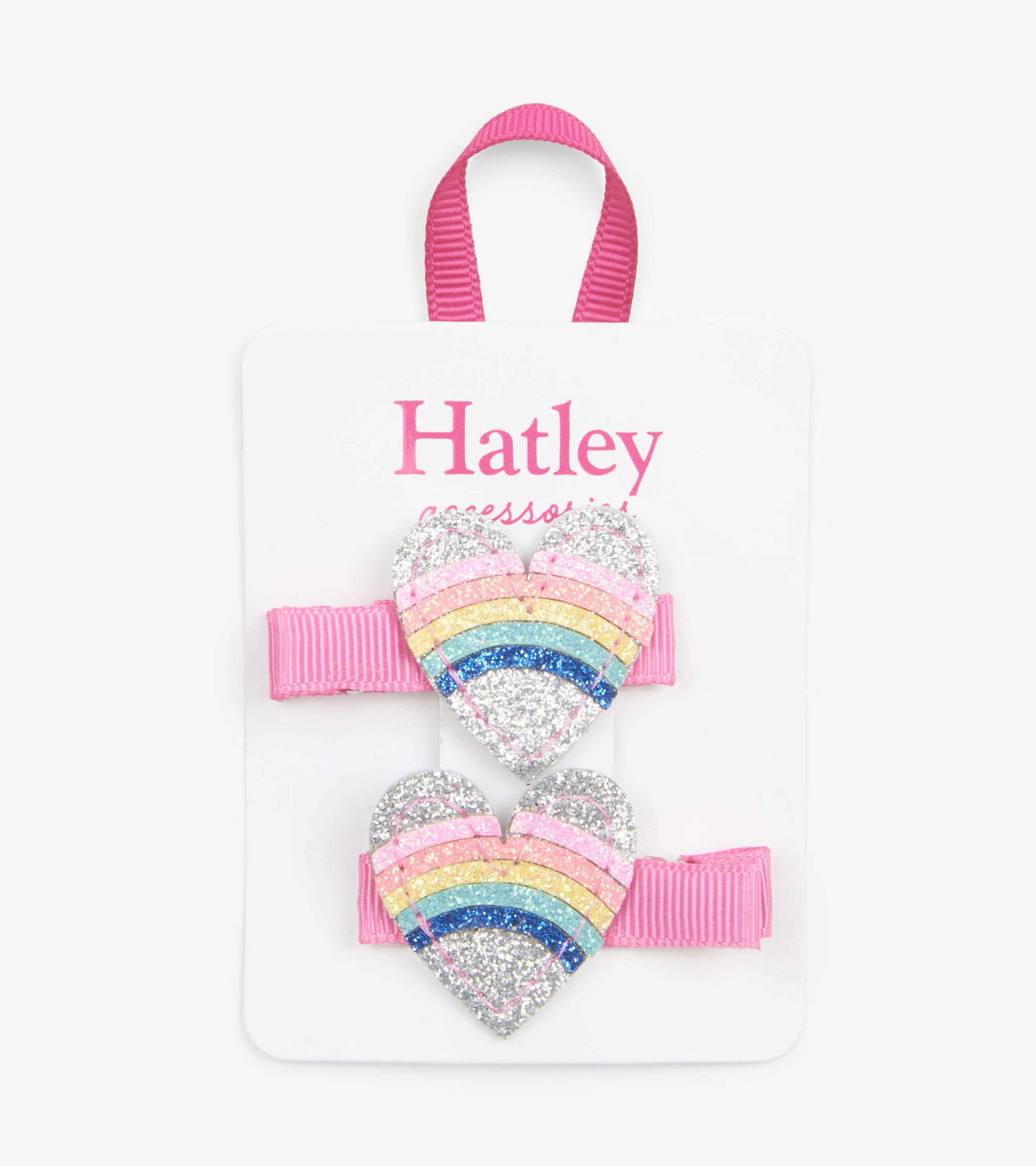 Rainbow Hearts Glitter Hair Clips - Hatley US