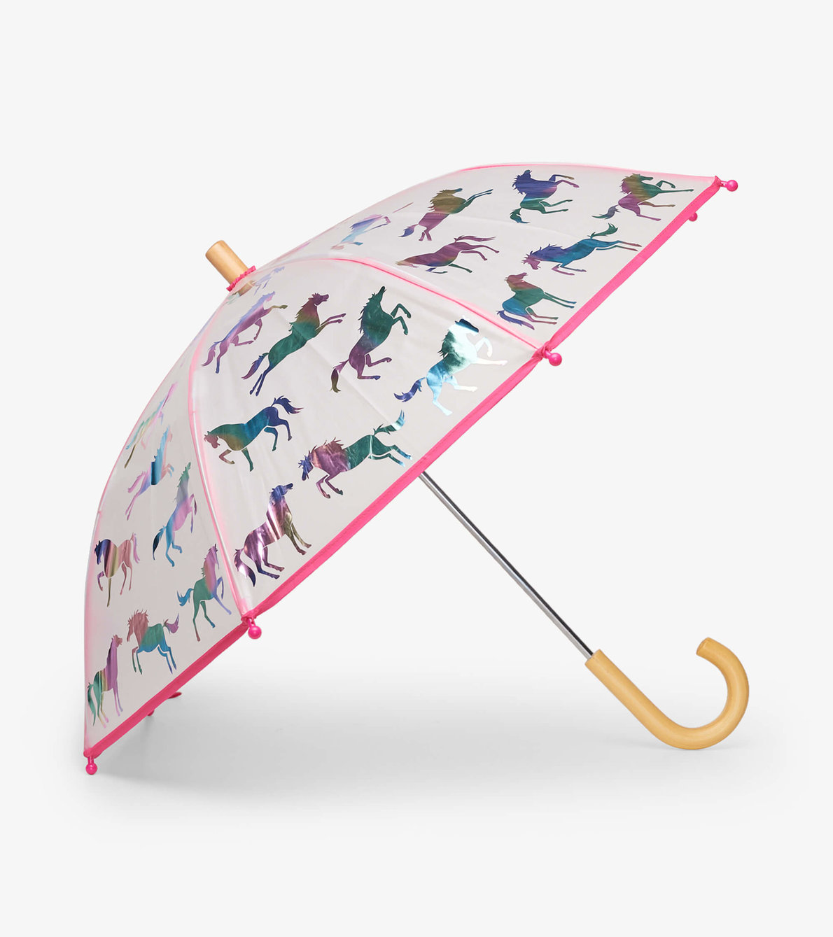 Agrandir l'image de Parapluie transparent – Chevaux arc-en-ciel