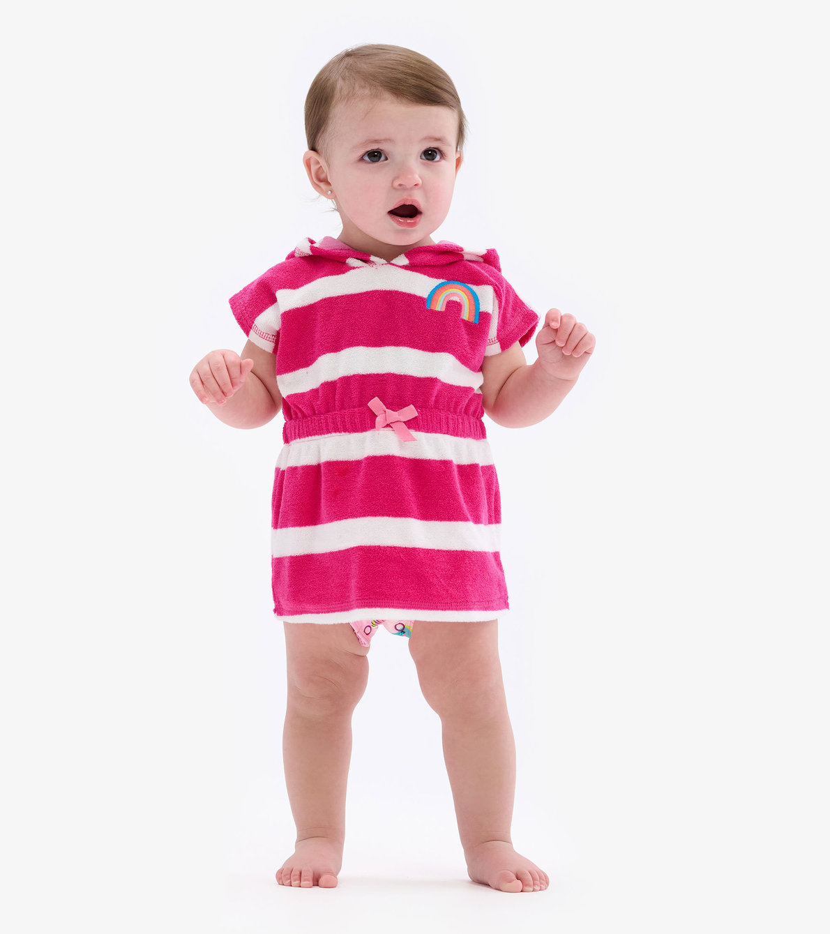View larger image of Rainbow Stripe Baby Hooded Terry Cover-Up