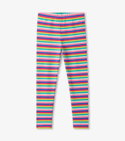 Multicolor Rainbow Striped Pattern Leggings