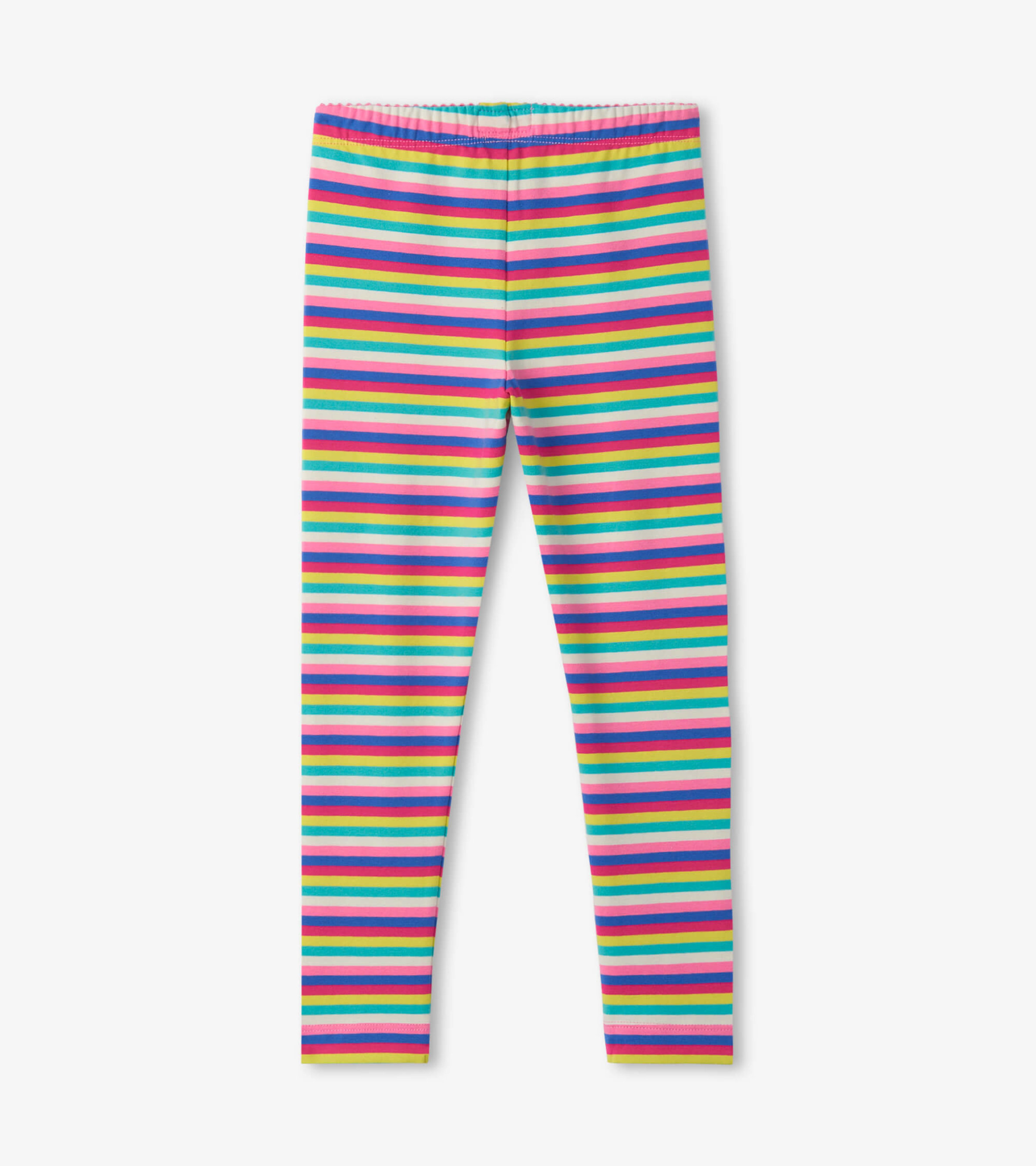  Rainbow Striped Girls Leggings Comfortable Stretch