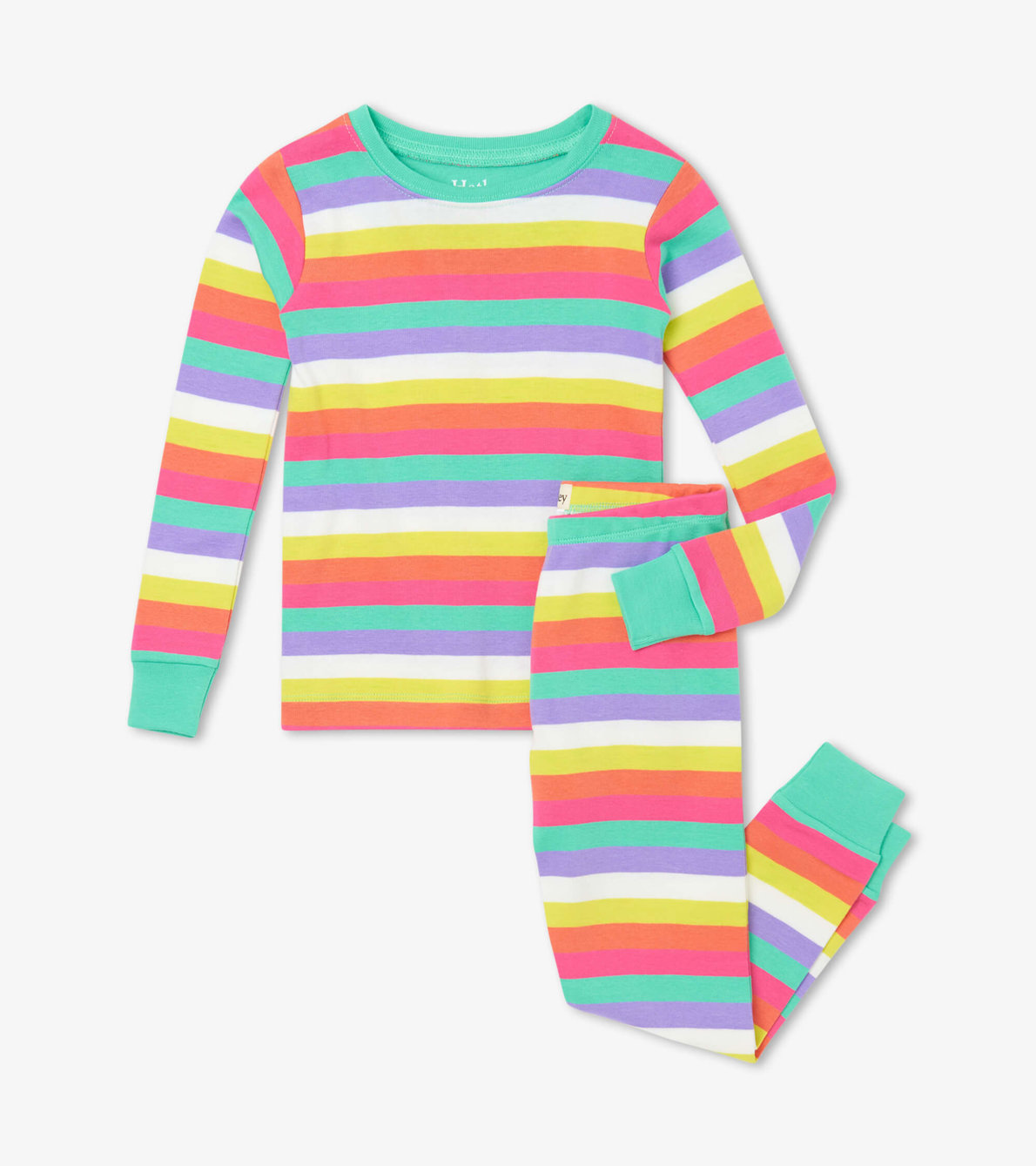 View larger image of Rainbow Stripes Organic Cotton Pajama Set