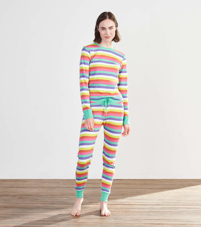 Rainbow Stripes Organic Cotton Women's Pajama Set