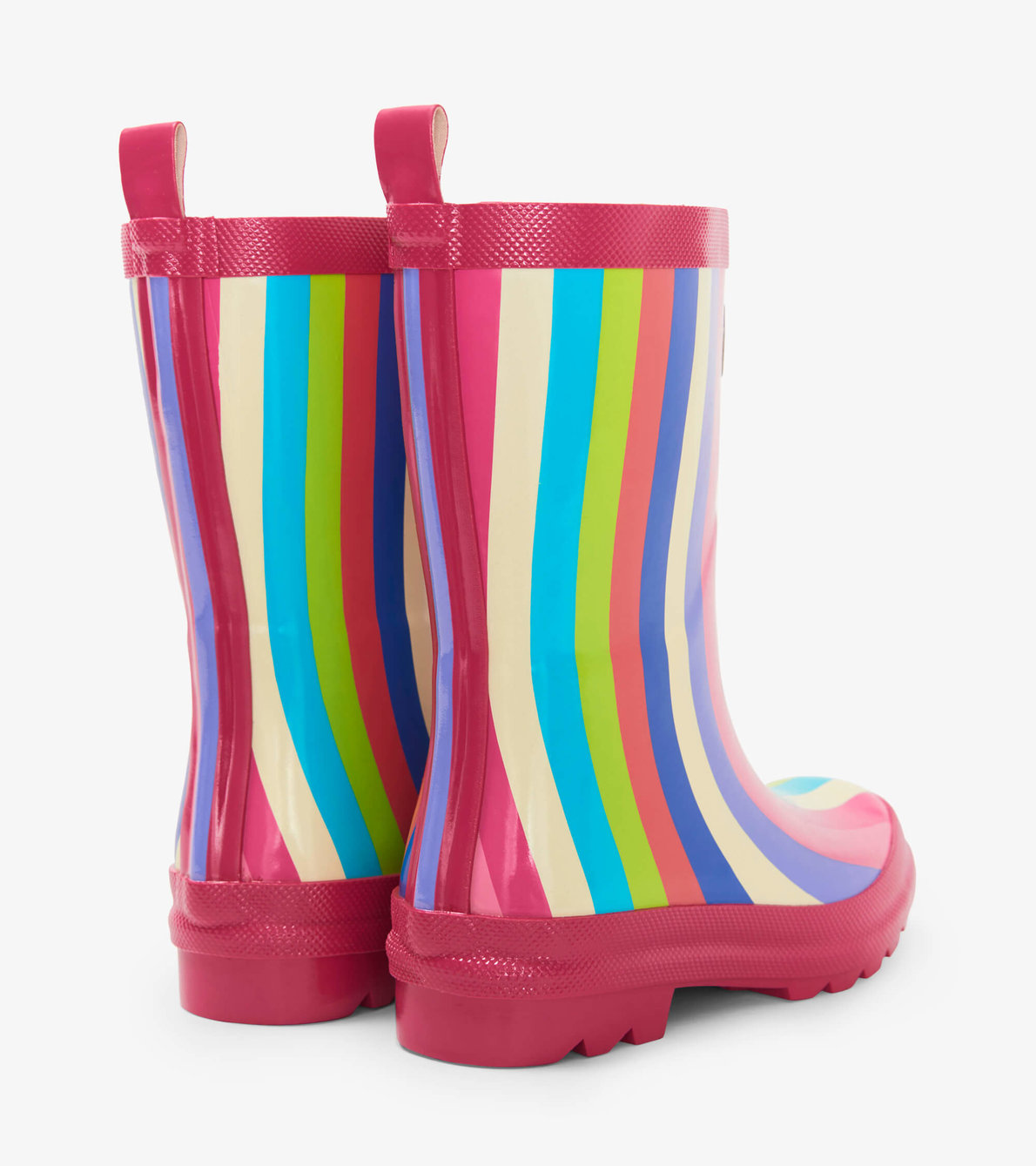 View larger image of Rainbow Stripes Shiny Rain Boots