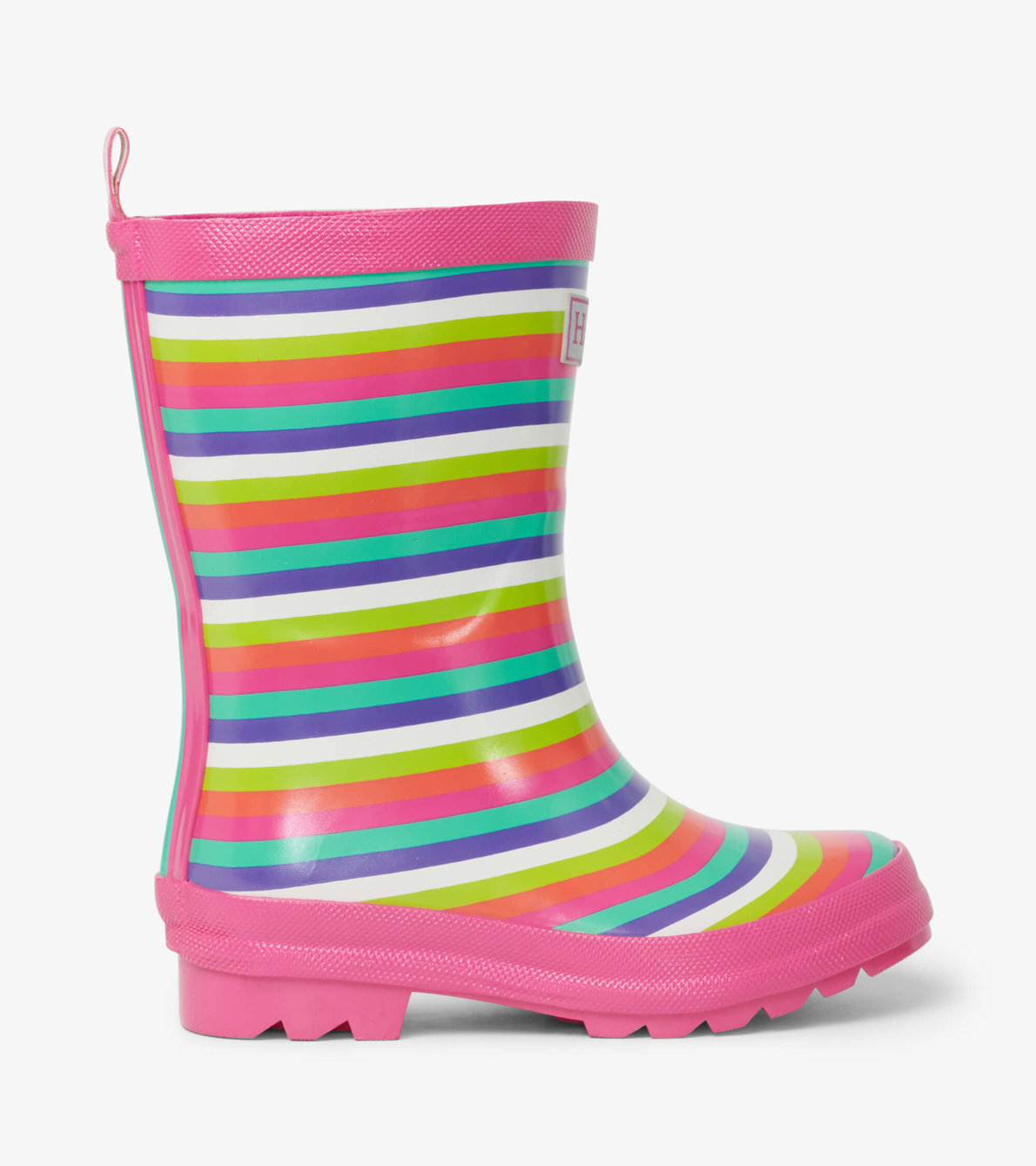 View larger image of Rainbow Stripes Shiny Rain Boots