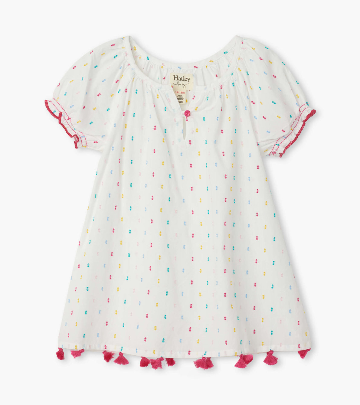 View larger image of Rainbow Swiss Dot Baby Notched Neck Dress