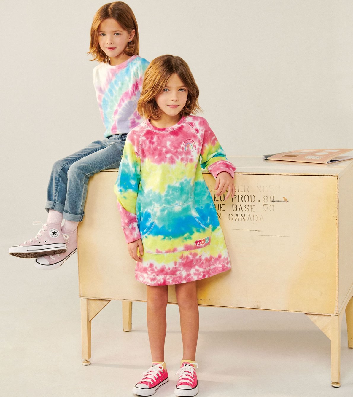 View larger image of Rainbow Tie Dye Sweatshirt Dress
