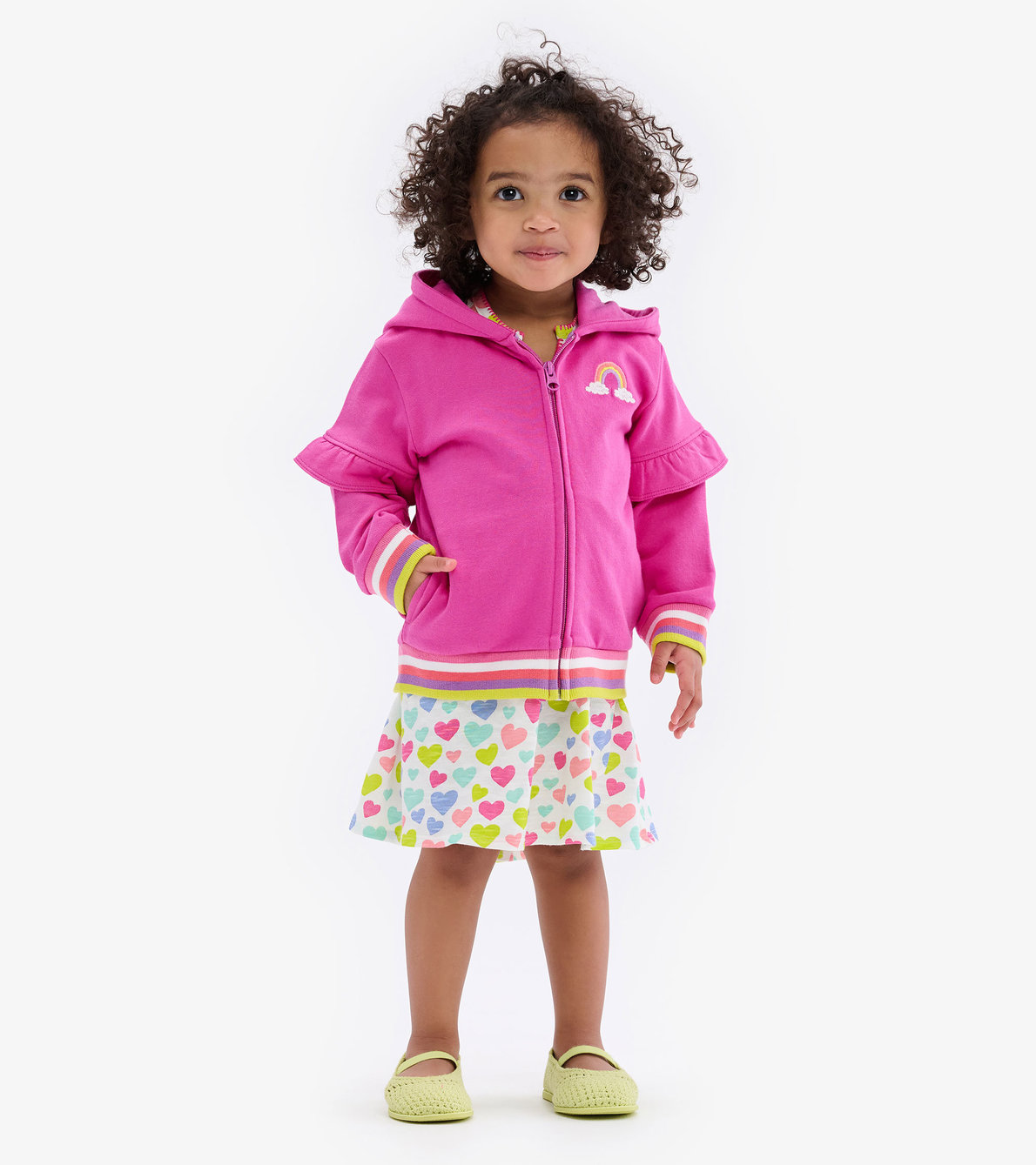 View larger image of Rainbow Toddler Flutter Sleeve Hoodie