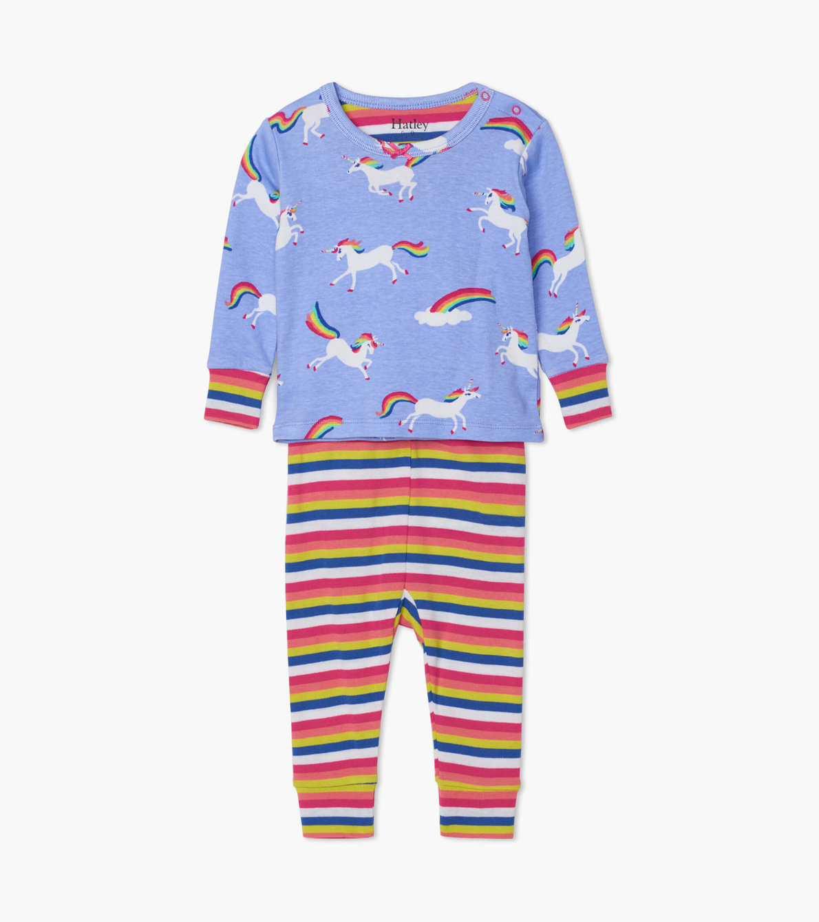 View larger image of Rainbow Unicorns Organic Cotton Baby Pajama Set