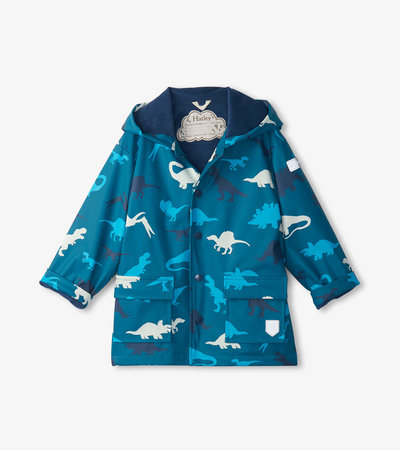 Boys Real Dinosaurs Button-Up Rain Jacket