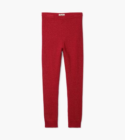 Girls Red Shimmer Knit Leggings - Hatley US