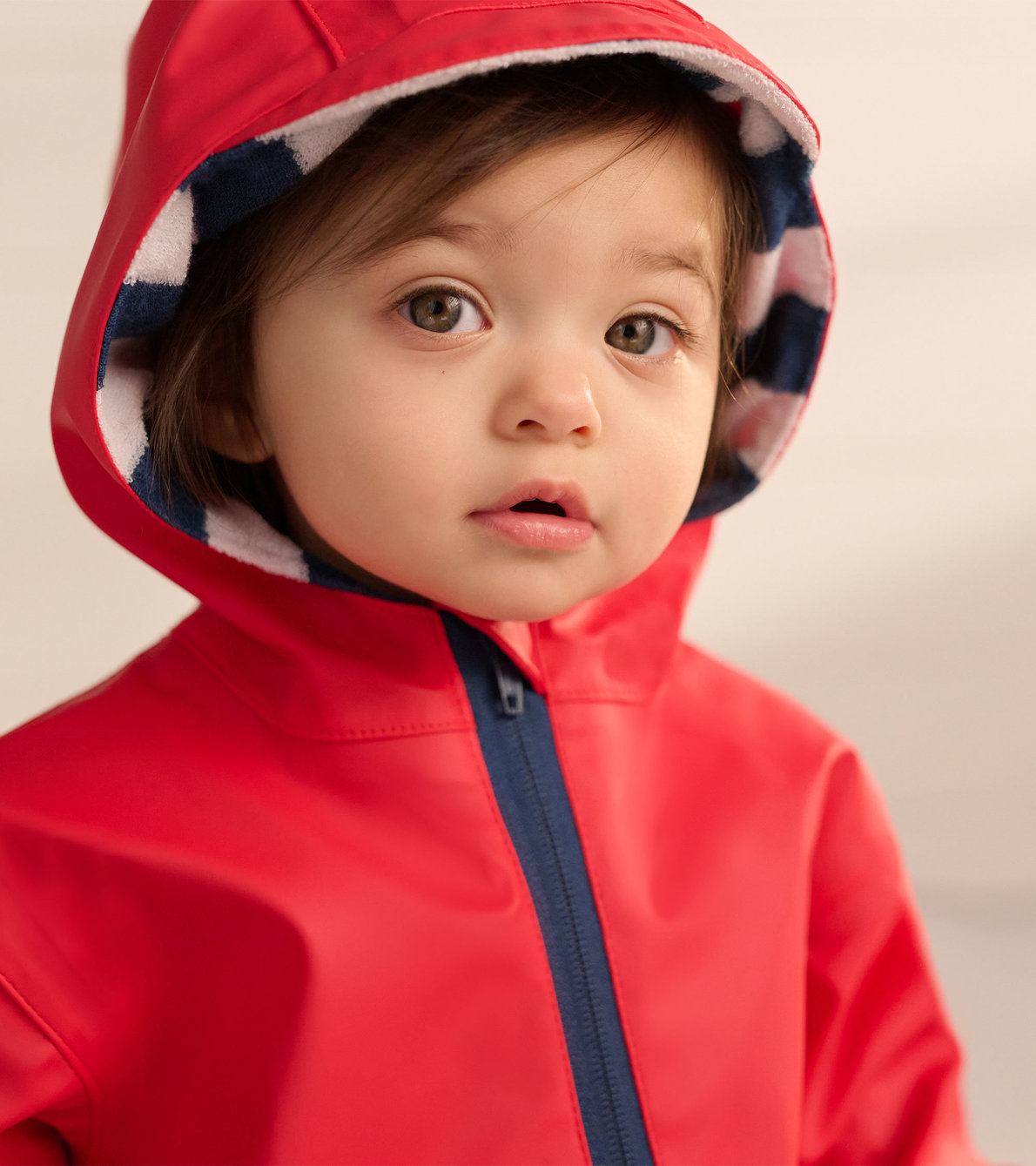 View larger image of Red Terry Lined Baby Rain Suit