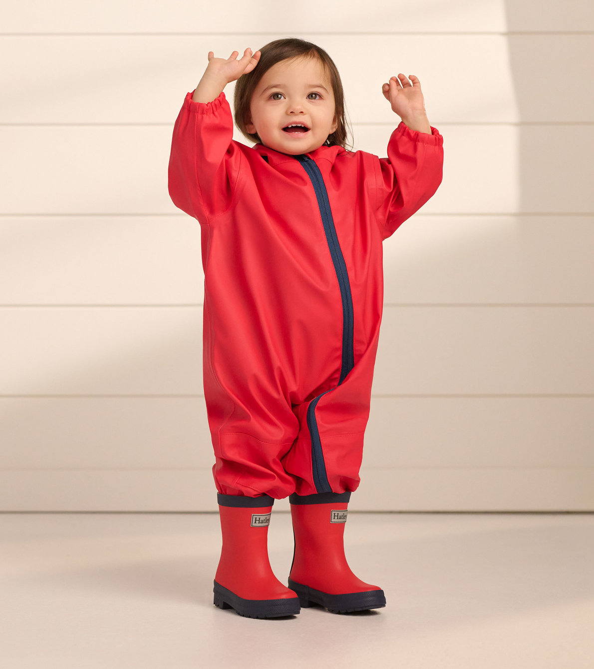 View larger image of Red Terry Lined Baby Rain Suit