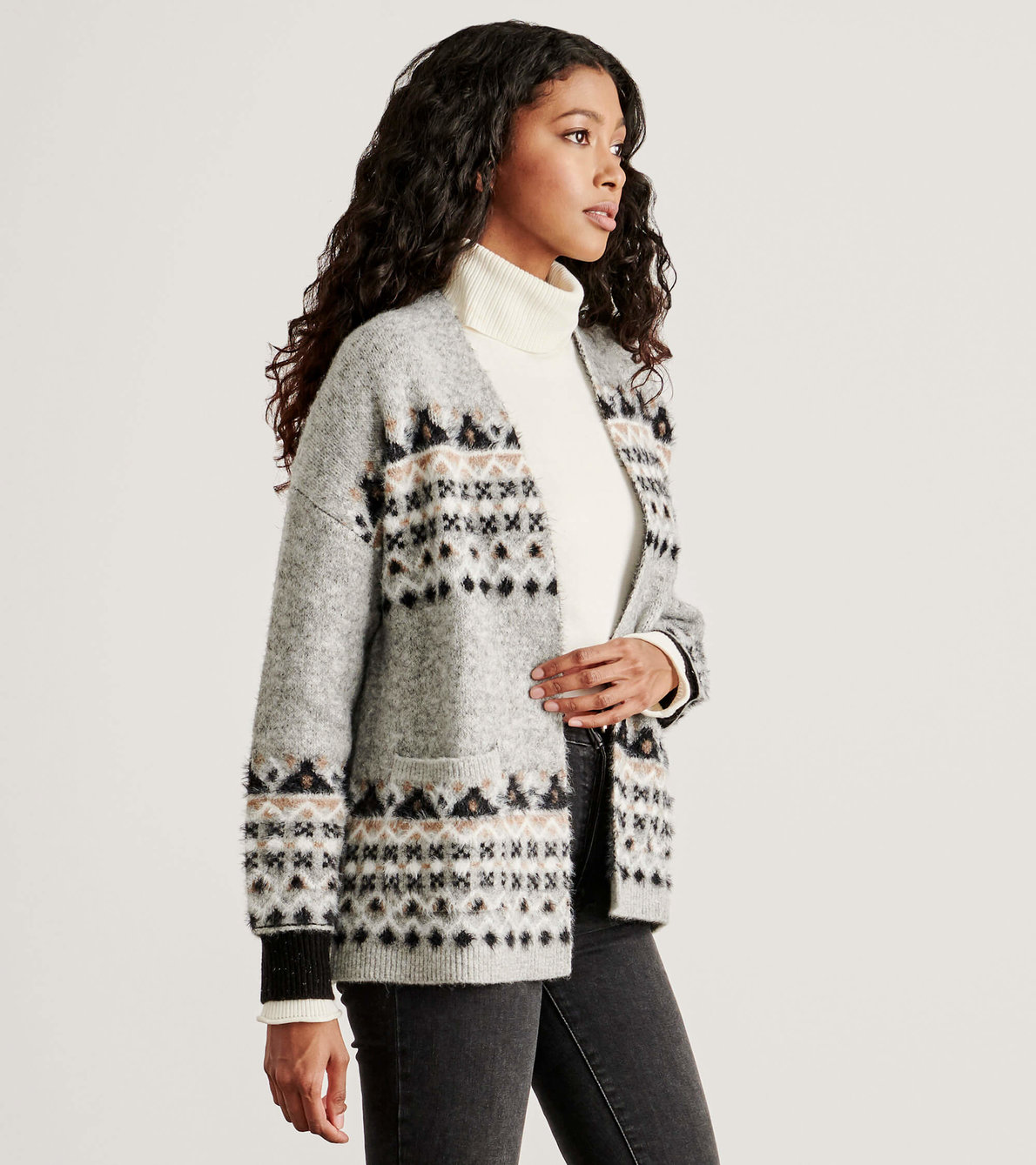View larger image of Relaxed Cardigan - Light Grey Melange