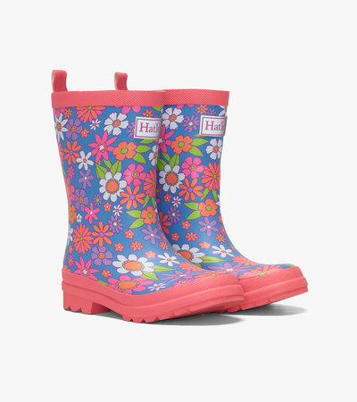 Retro Floral Matte Rain Boots
