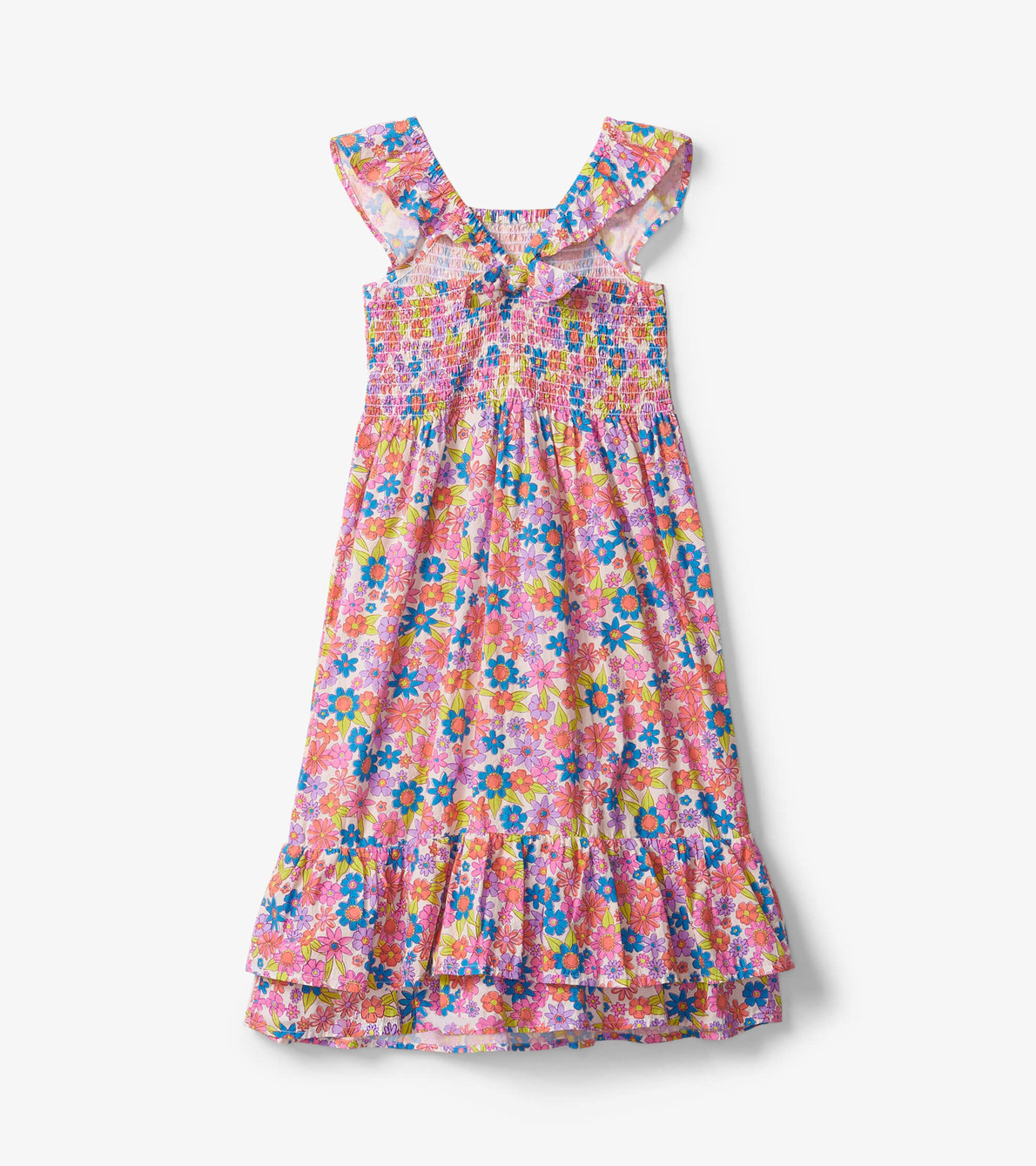 View larger image of Retro Floral Smocked Maxi Dress