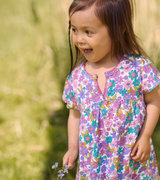 Retro Floral Toddler Pocket Puff Dress