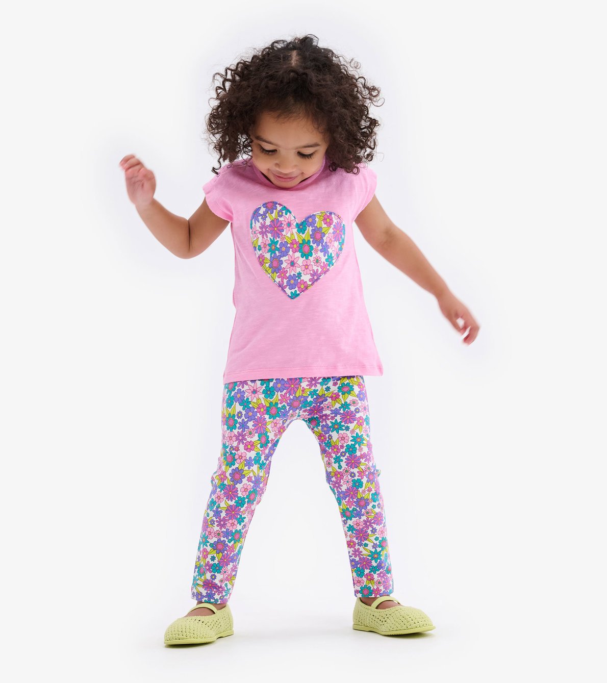 Agrandir l'image de T-shirt à boutons-pression pour bébé – Motif floral rétro