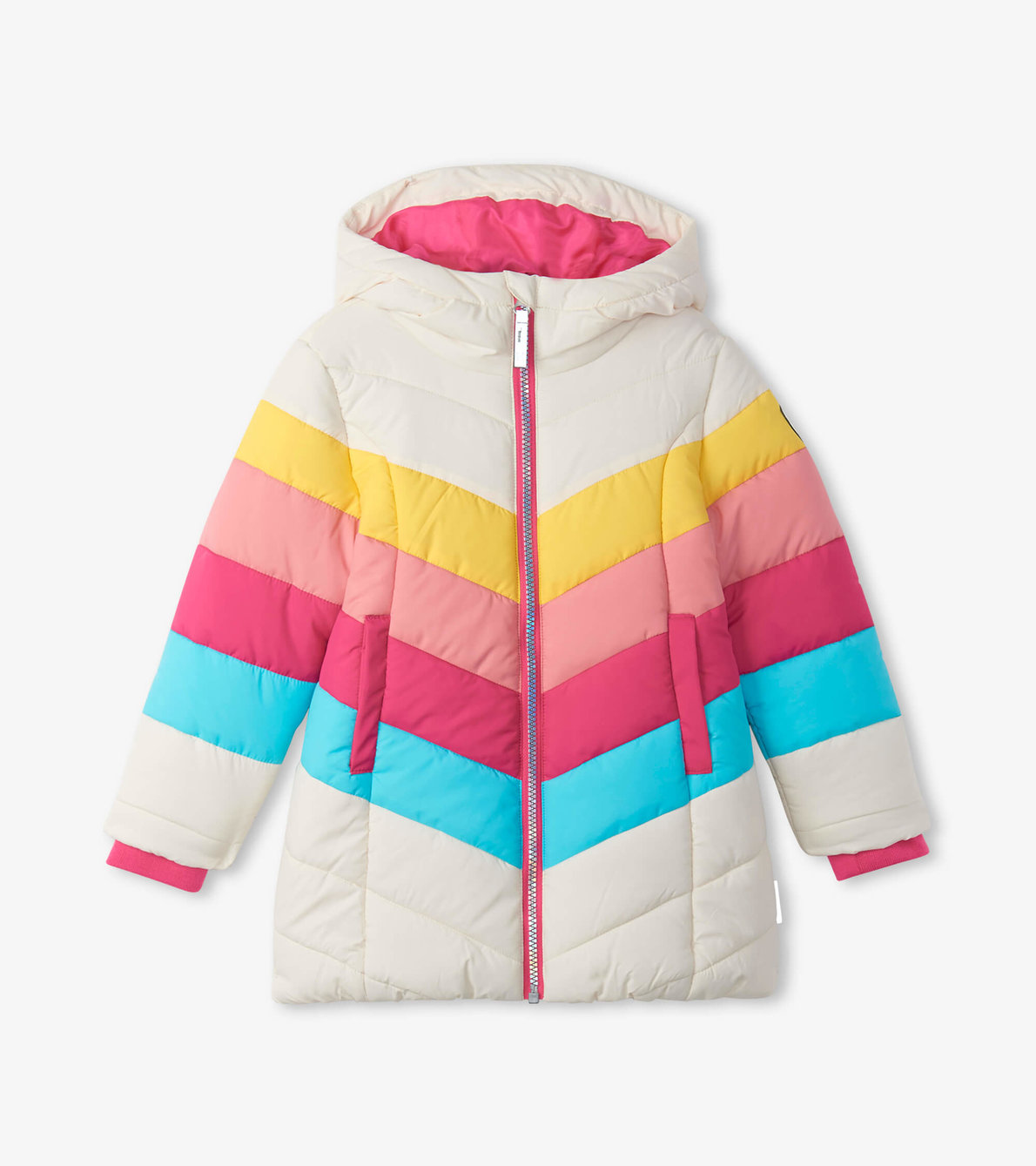 View larger image of Retro Rainbow Stripes Puffer Jacket