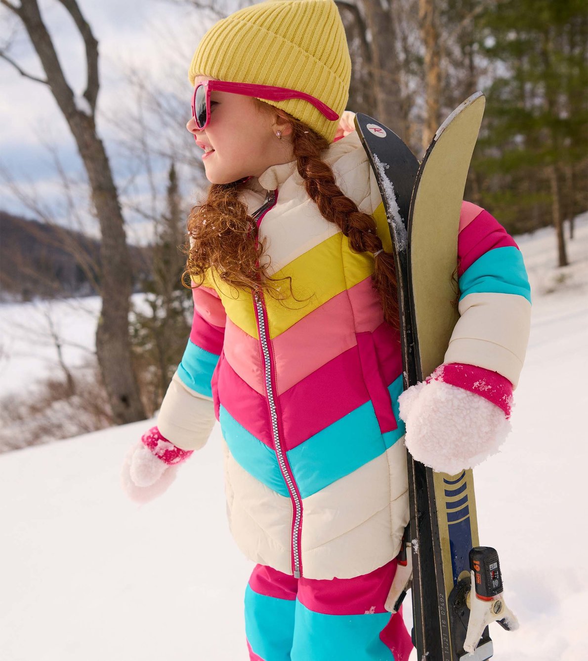 View larger image of Retro Rainbow Stripes Puffer Jacket
