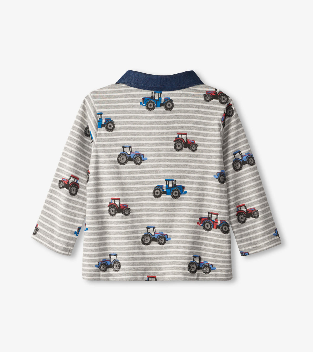 View larger image of Retro Tractors Long Sleeve Baby Polo Tee