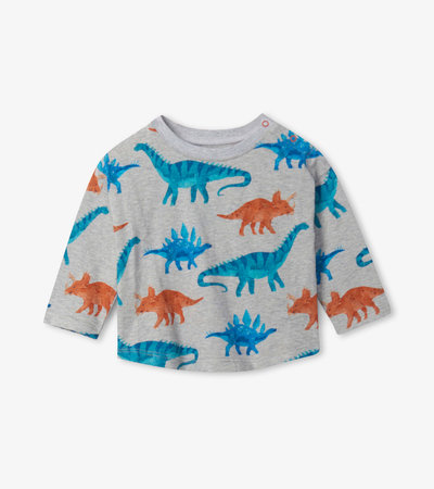 T-shirt à manches longues pour bébé – Dinosaures en balade