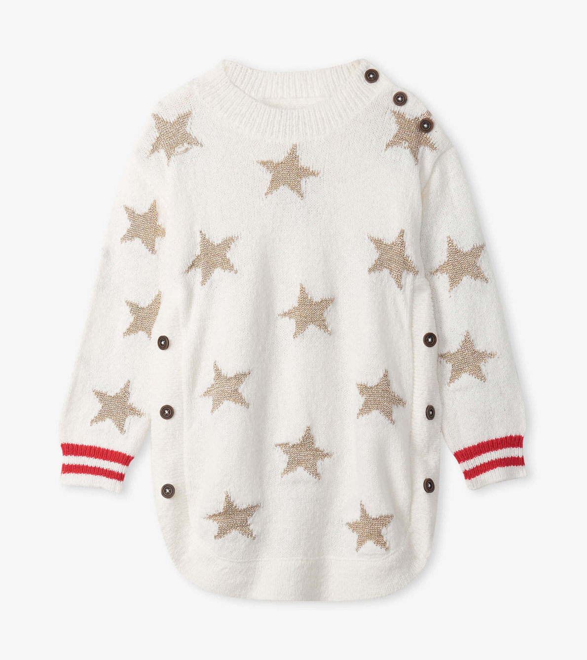 Agrandir l'image de Pull tunique en tricot épais – Lumière d’étoiles rosée