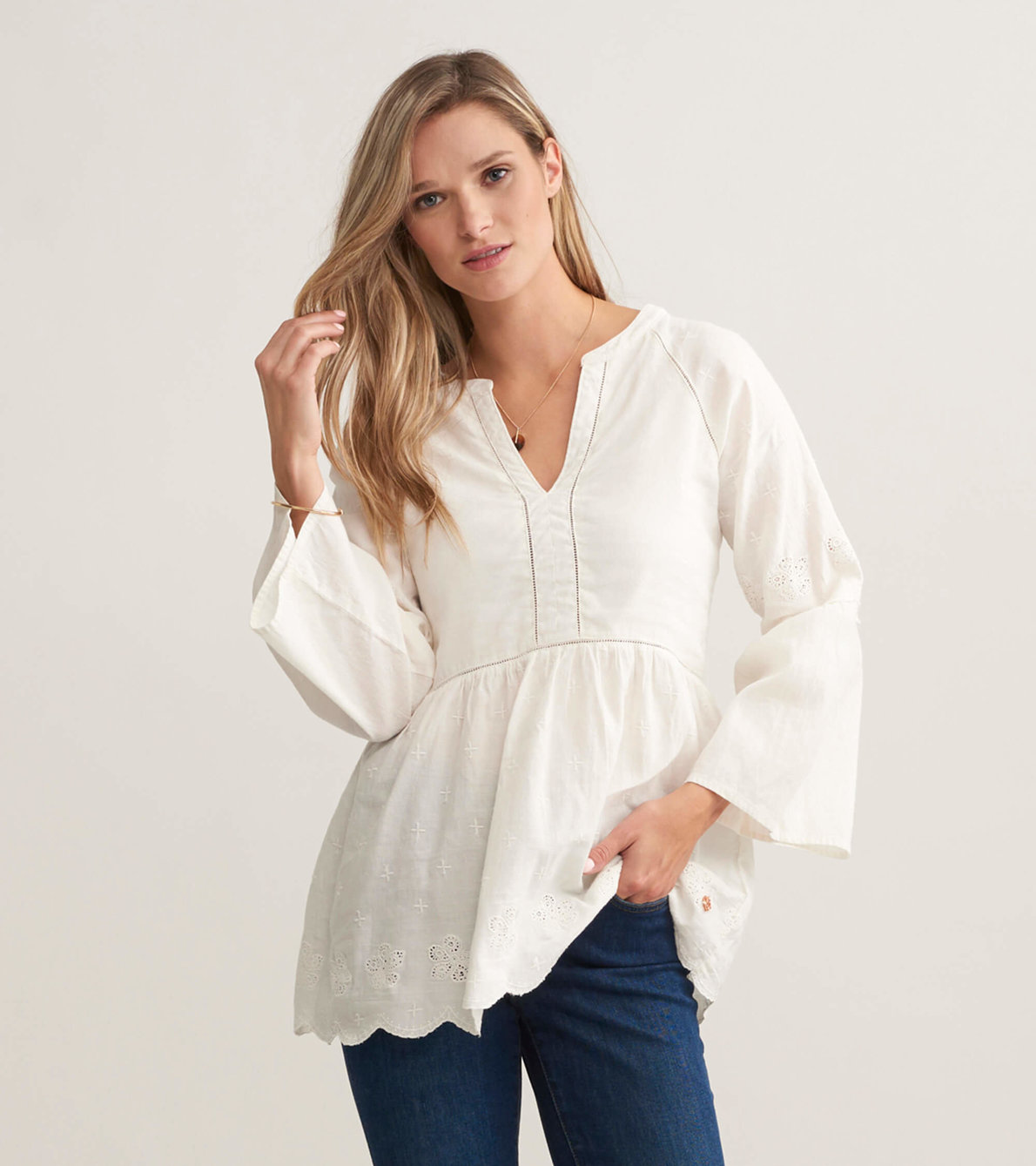 View larger image of Scallop Blouse - Cream