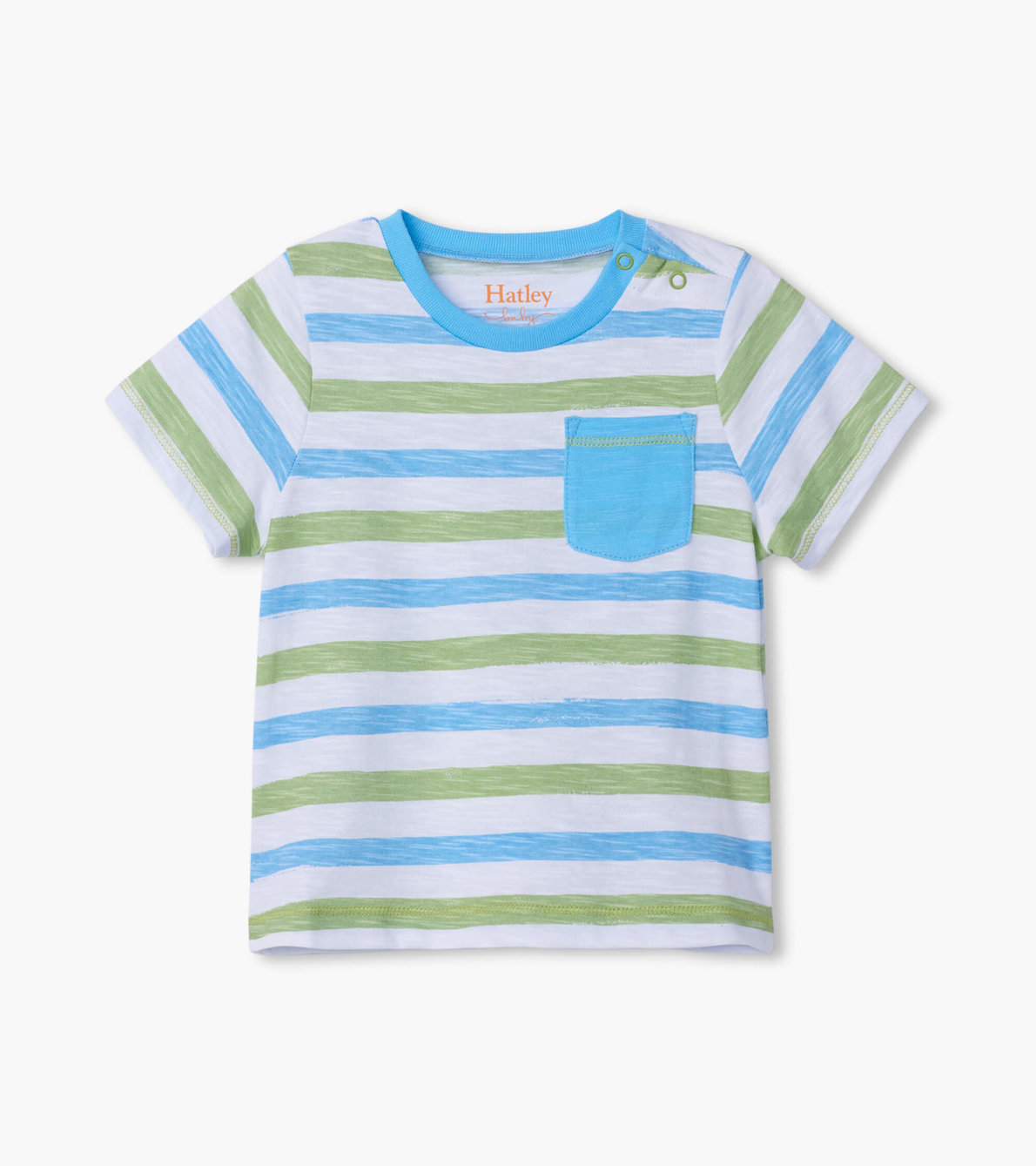 View larger image of Sea Stripe Baby Front Pocket Graphic Tee