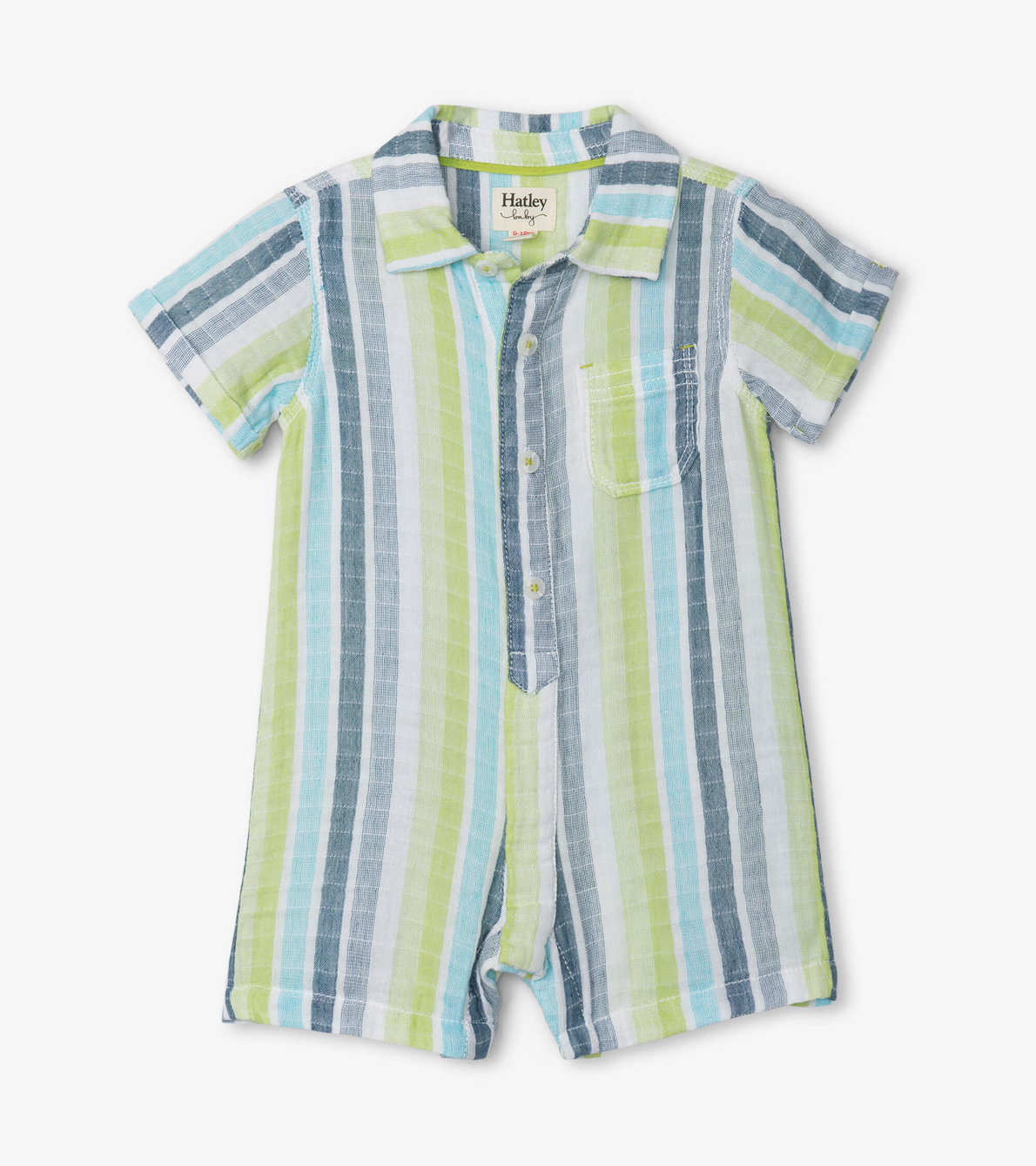 View larger image of Seaside Stripe Baby Woven Romper