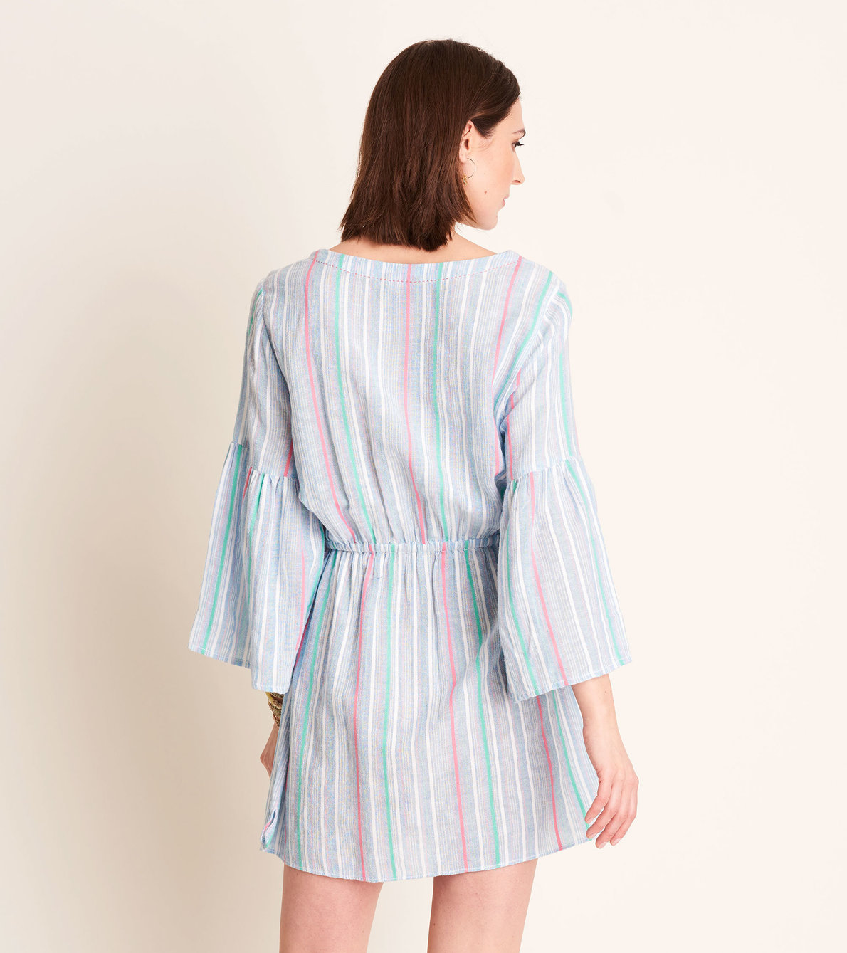 View larger image of Selena Beach Dress - Pink Lemondade Stripes