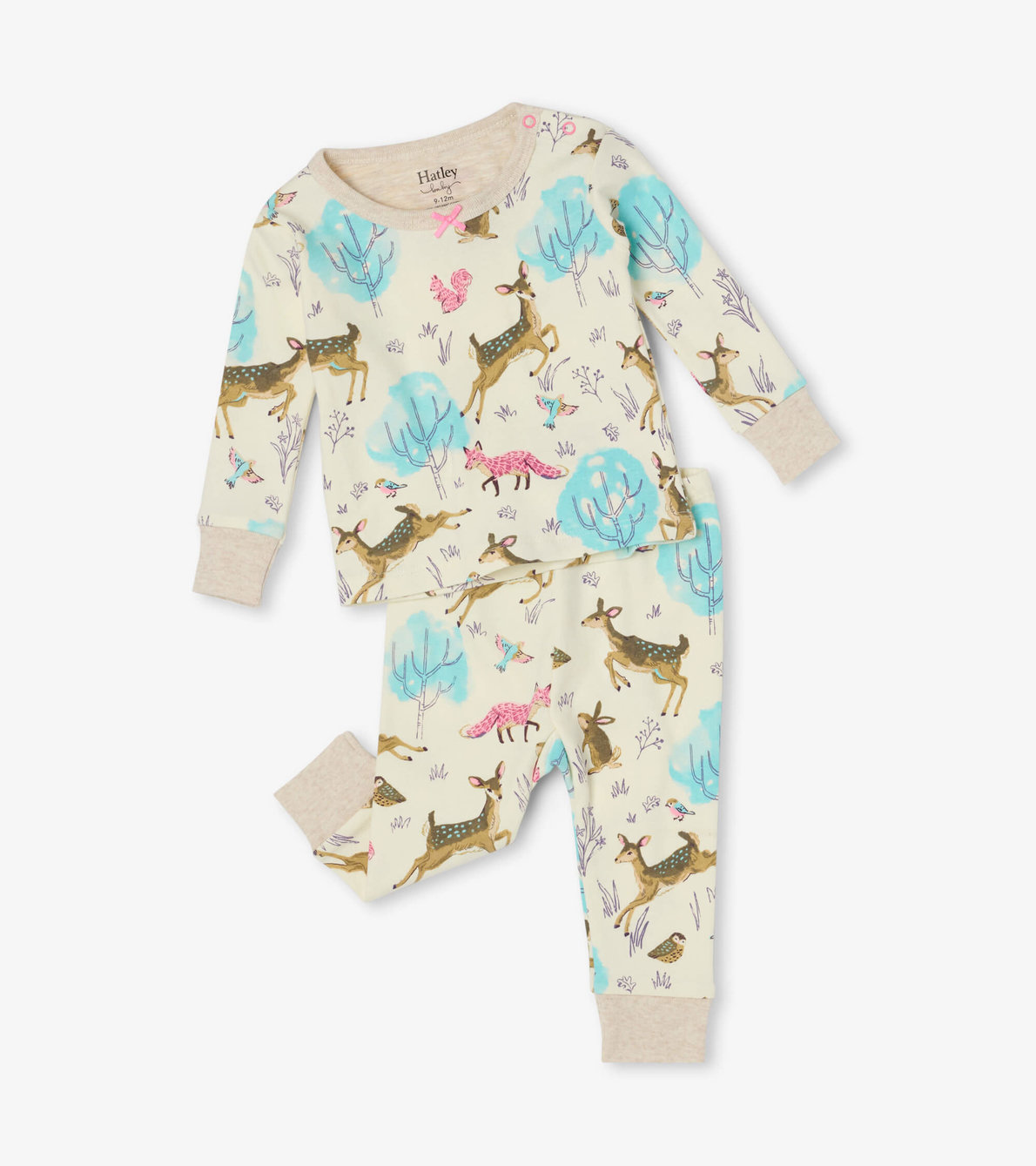 Agrandir l'image de Pyjama en coton biologique pour bébé – Forêt paisible