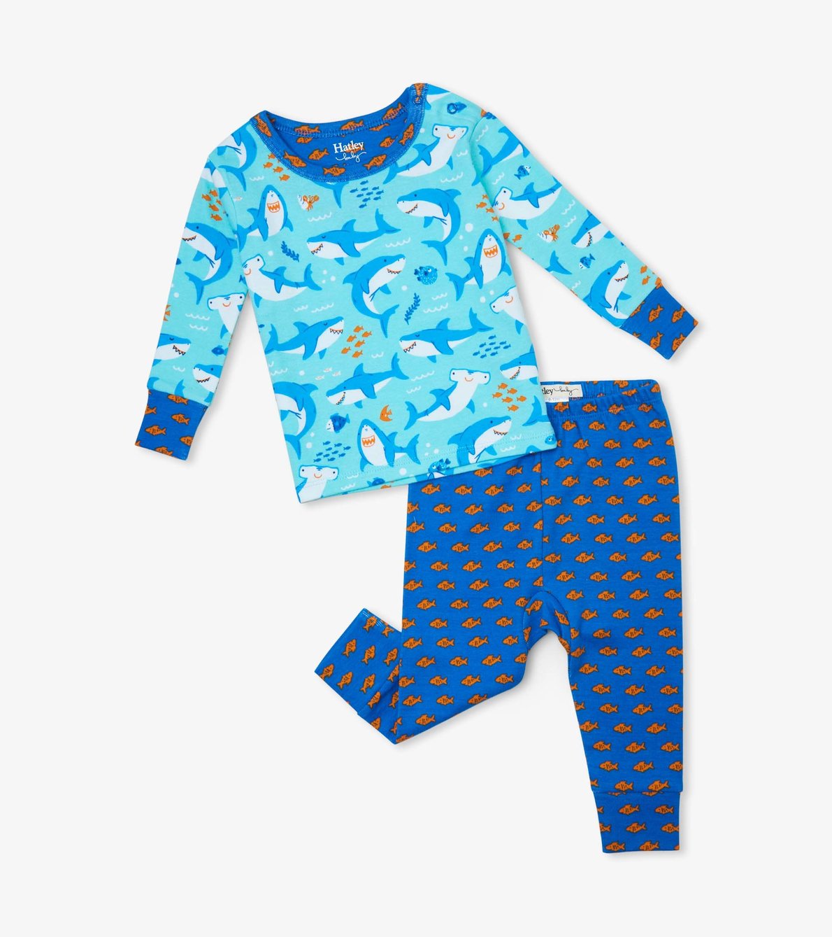View larger image of Shark Party Organic Cotton Baby Pajama Set