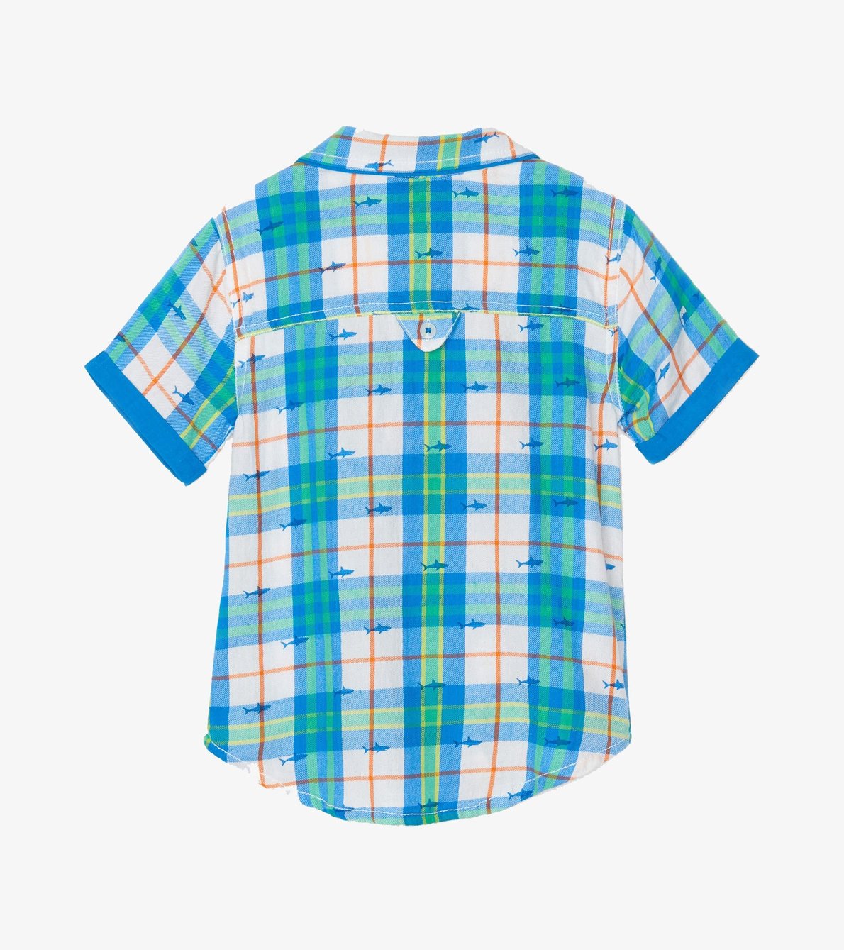 View larger image of Shark Plaid Short Sleeve Button Down Shirt