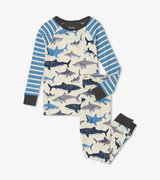 Pyjama en coton biologique avec haut à manches raglan – École de requins