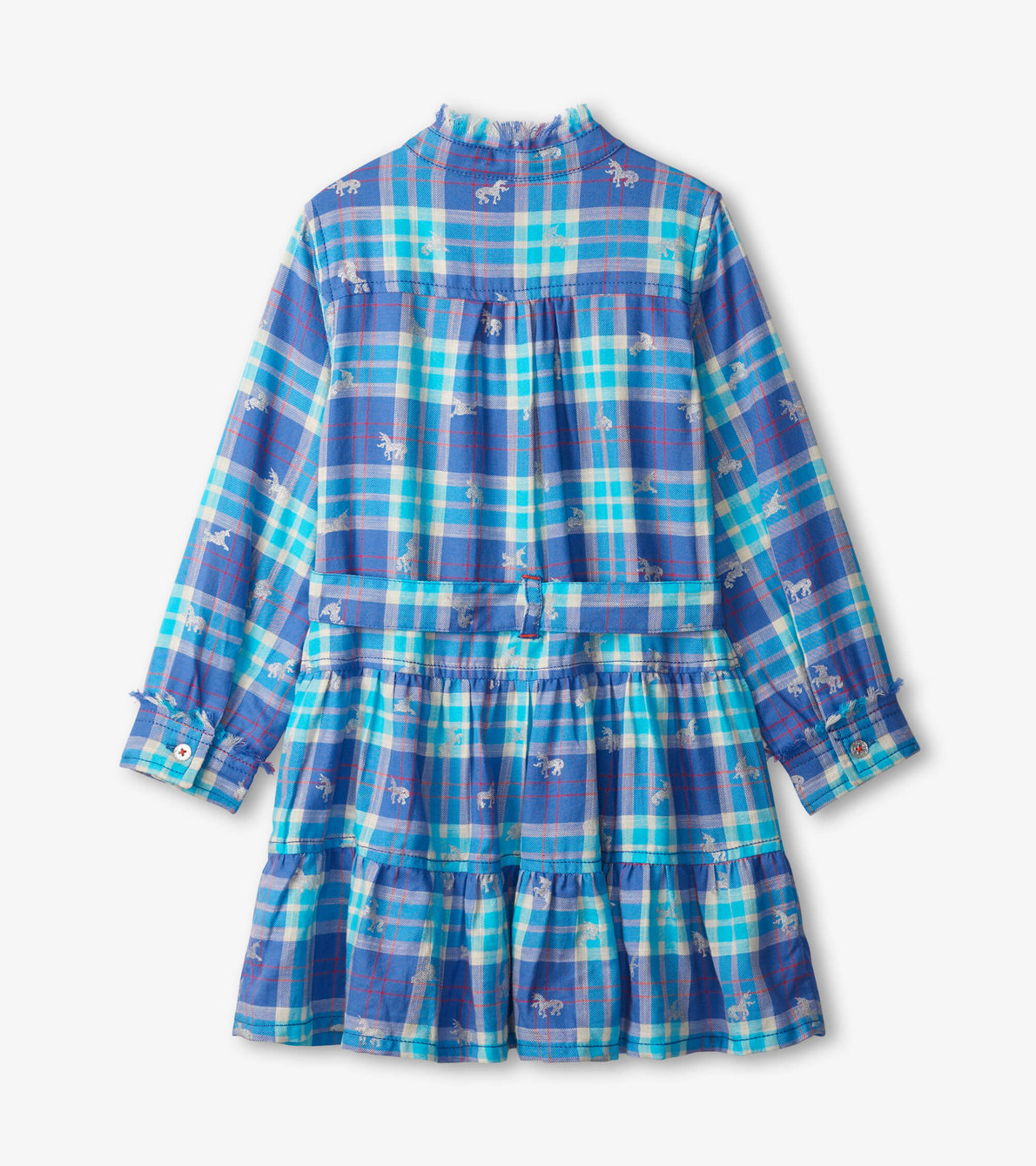View larger image of Shimmer Unicorns Plaid Button Down Shirt Dress