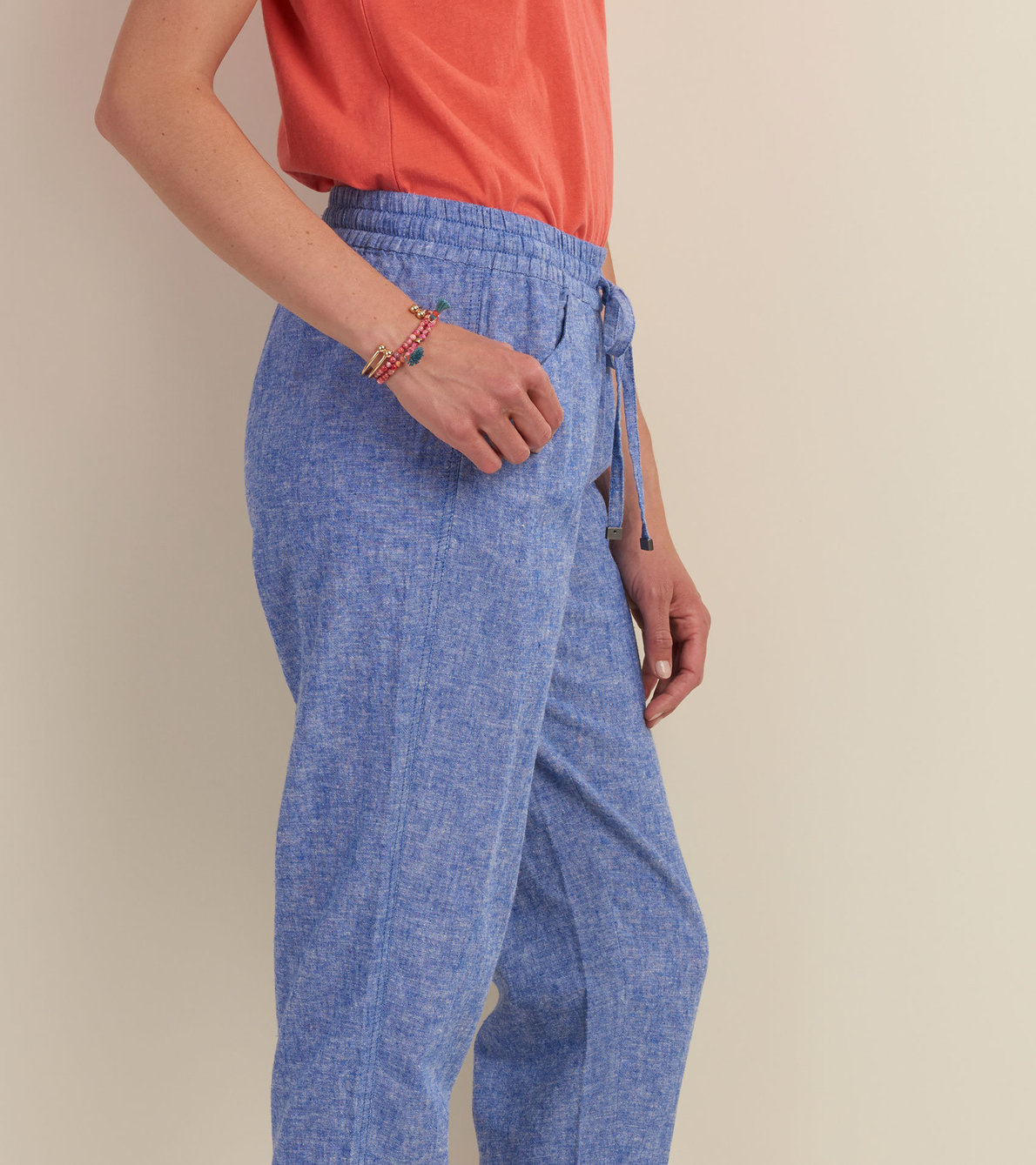 Agrandir l'image de Pantalon en lin et en coton Sierra – Chambray