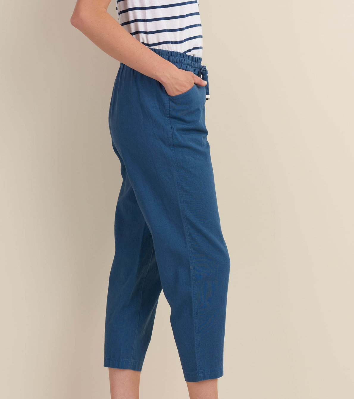 Agrandir l'image de Pantalon en lin et en coton Sierra – Bleu marine