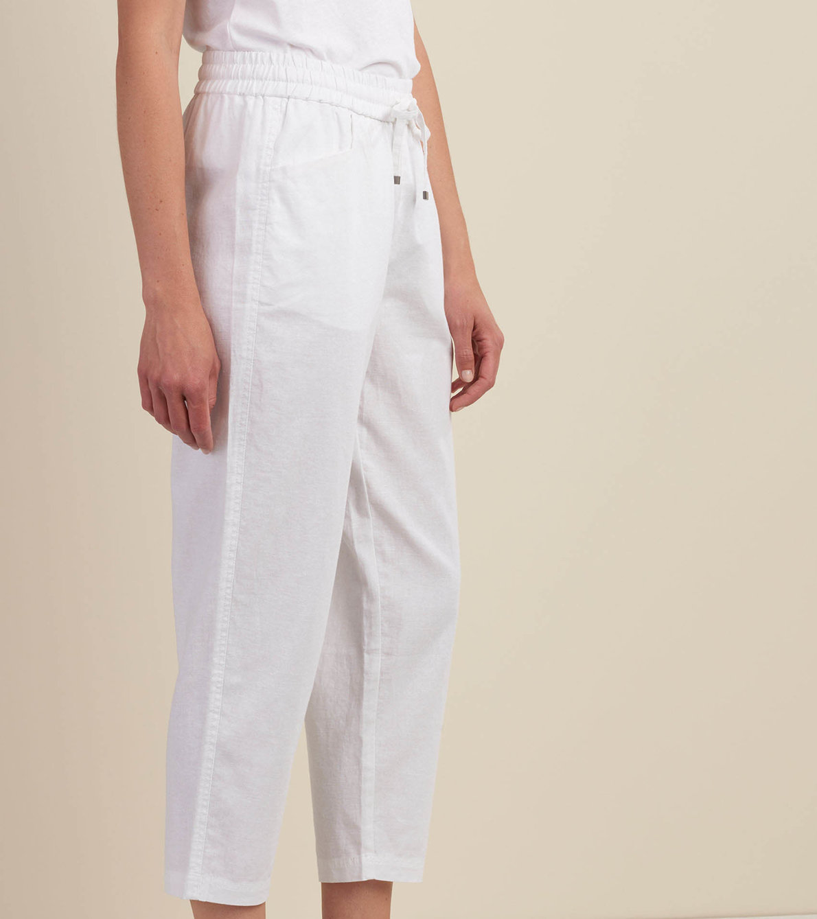 Agrandir l'image de Pantalon en lin et en coton Sierra – Blanc