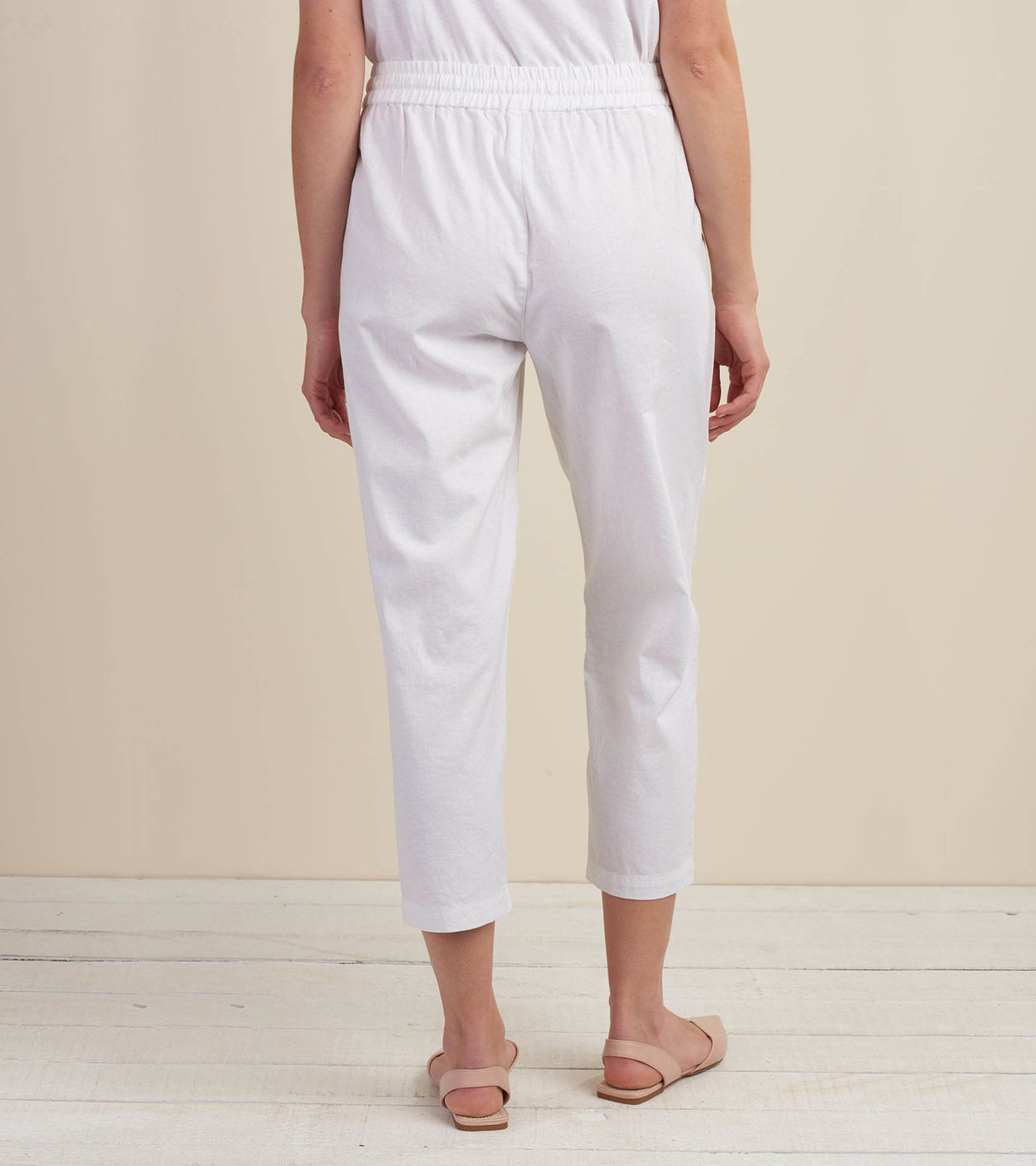 Agrandir l'image de Pantalon en lin et en coton Sierra – Blanc