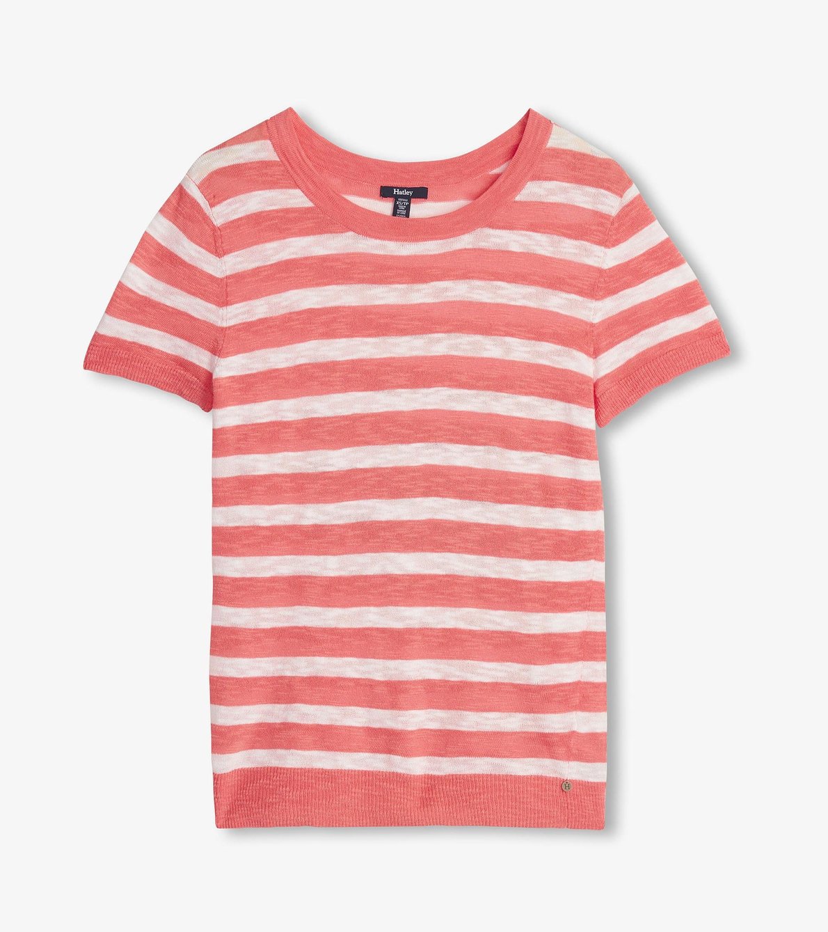 Agrandir l'image de T-shirt en tricot Simone – Rayures corail
