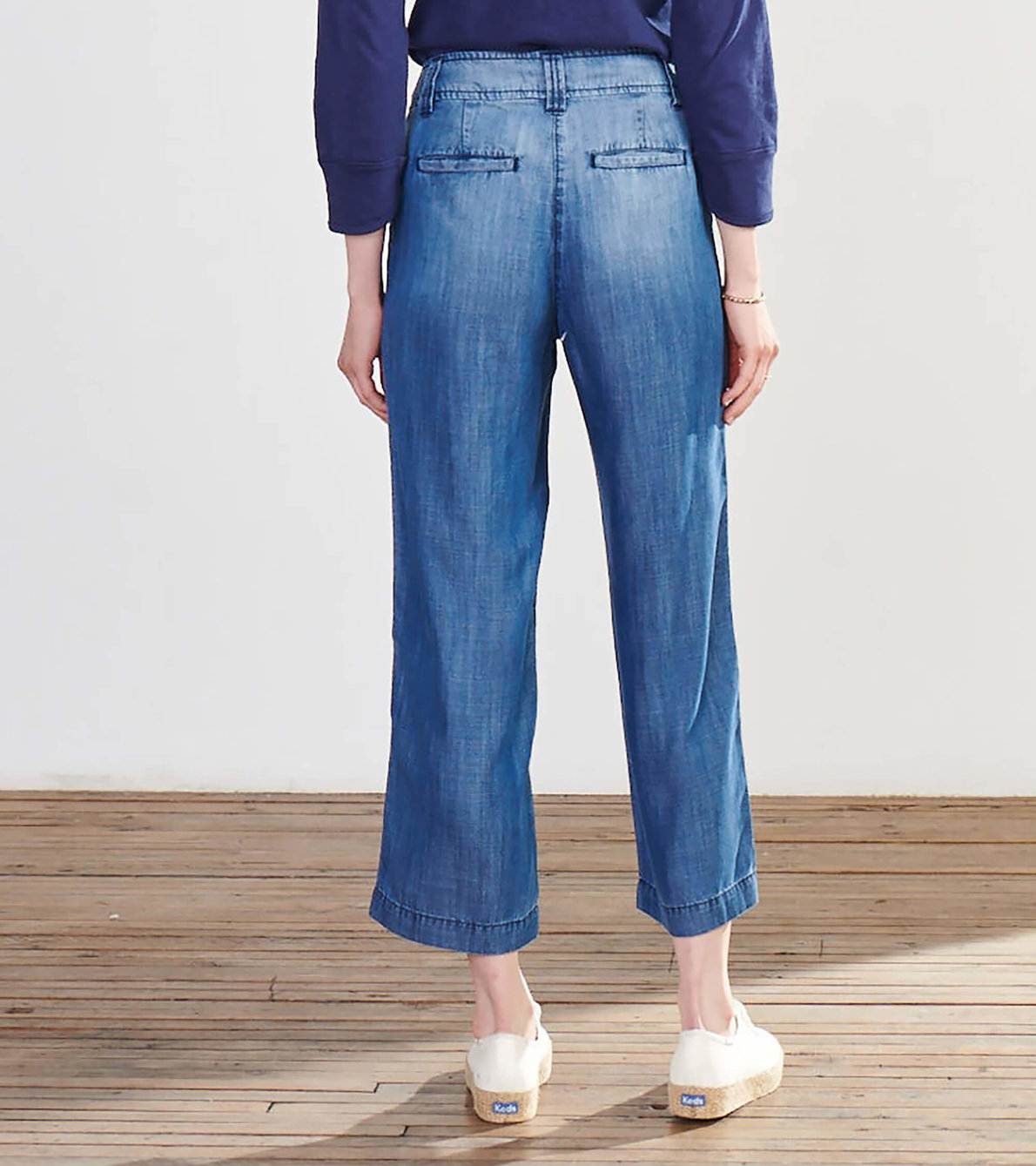 Agrandir l'image de Pantalon à jambe large Sophie – Bleu moyen délavé