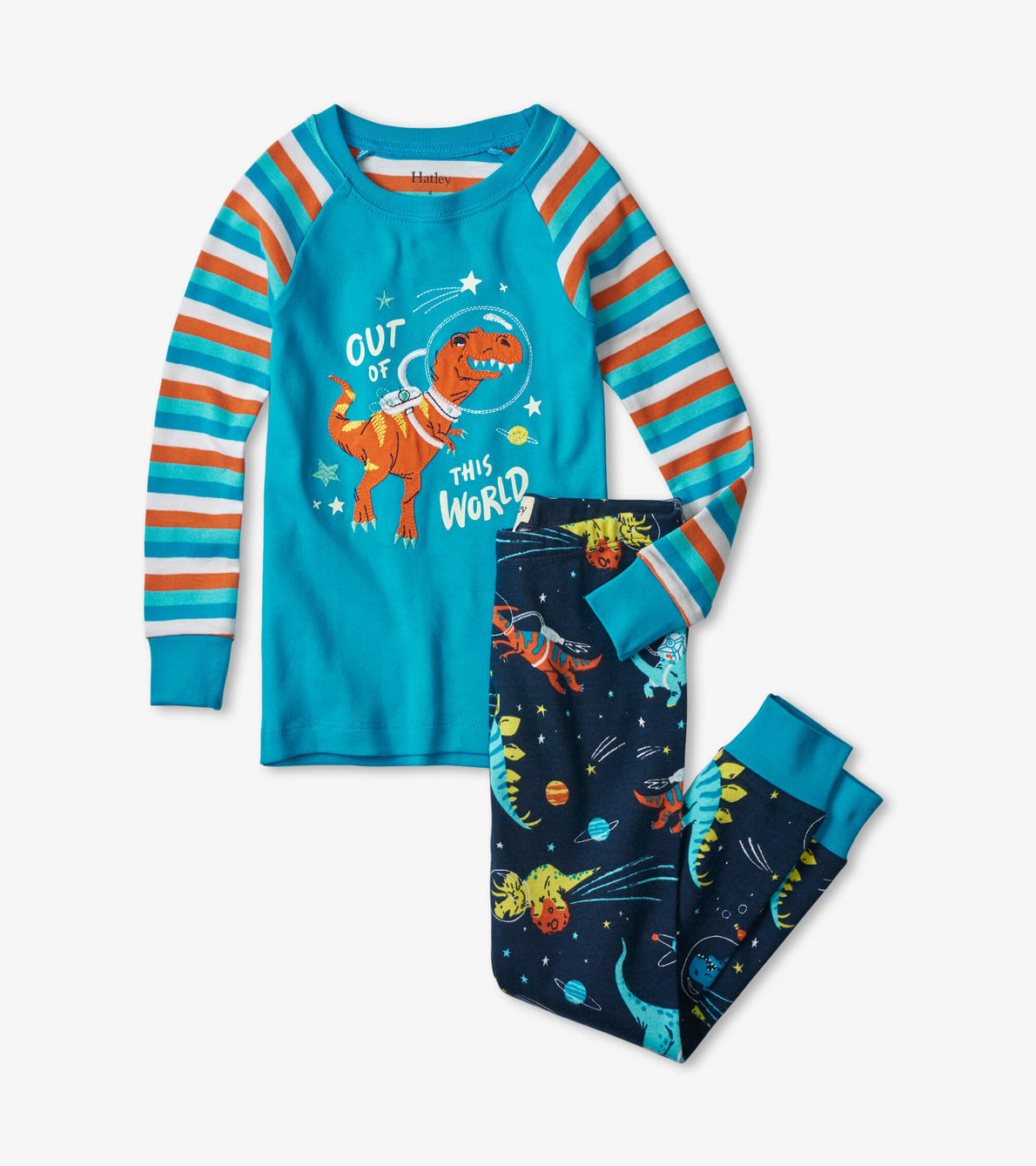 Agrandir l'image de Pyjama à appliqué avec haut à manches raglan – Dinosaures de l’espace