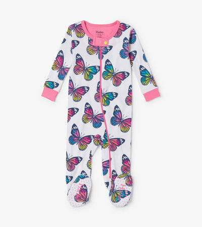 Spring Sky Butterfly Footed Coverall