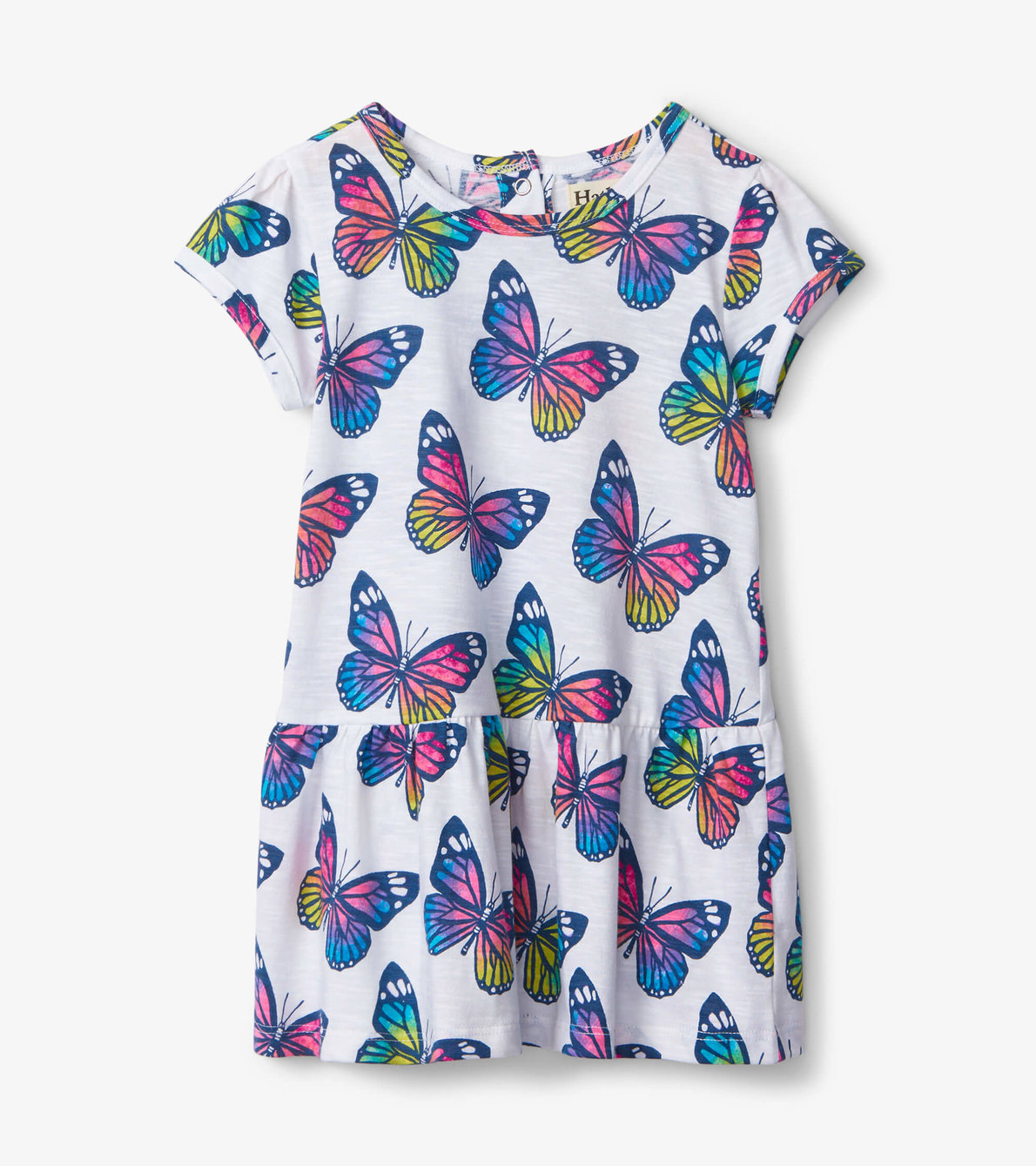 Agrandir l'image de Robe froncée pour bébé – Papillons printaniers