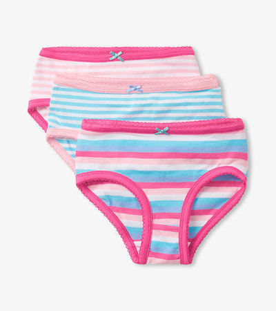 Stripes Girls Brief Underwear 3 Pack