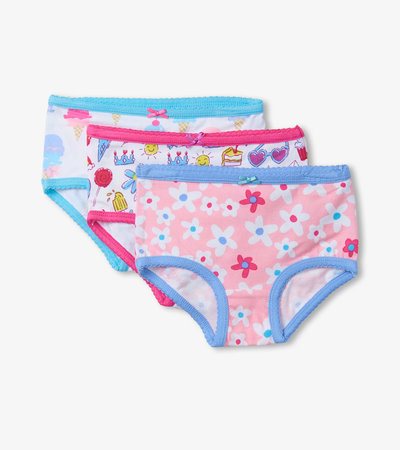 Simply Styled Toddler Girls' Briefs Underwear 3-Pack
