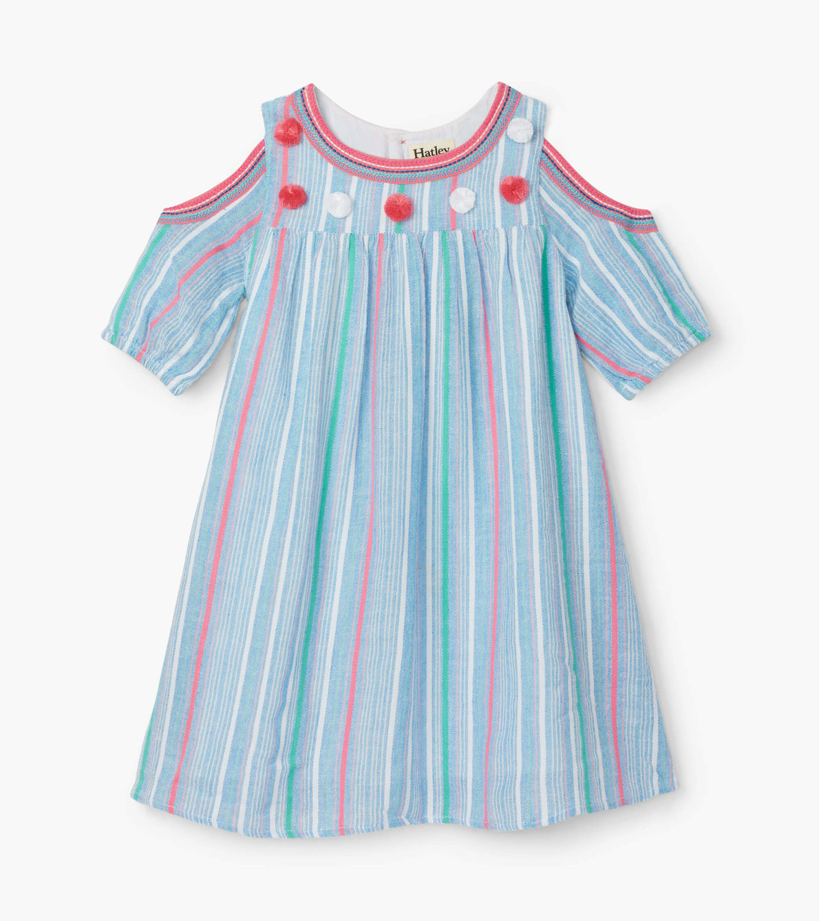 View larger image of Summer Stripe Cold Shoulder Dress