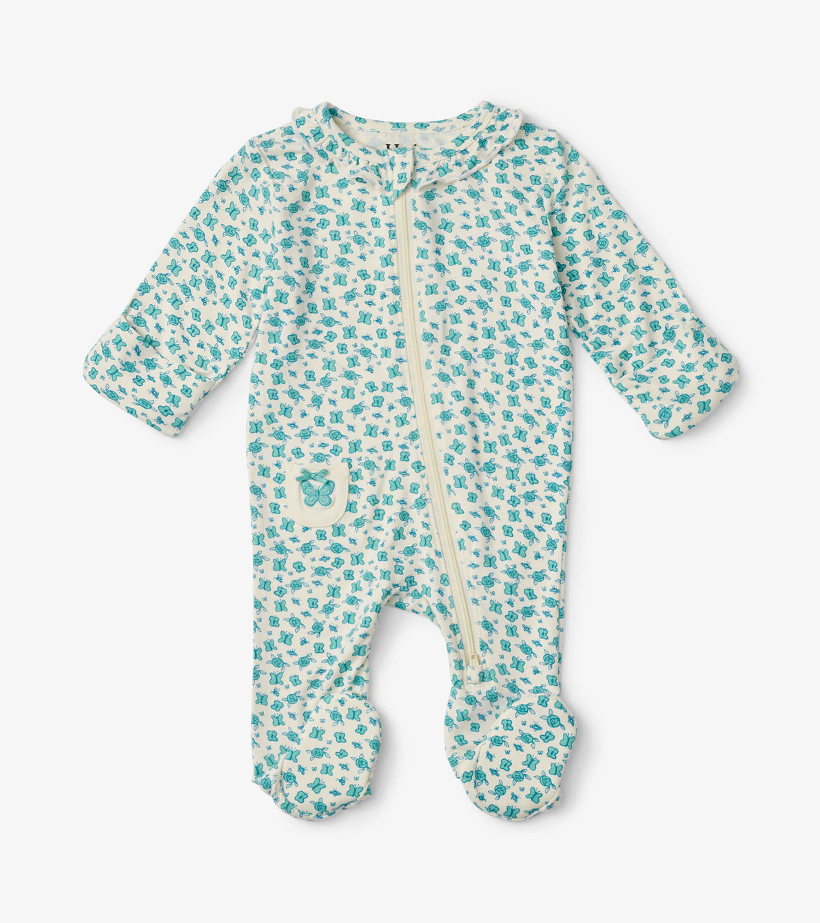 View larger image of Summer Sunshine Baby Ruffle Neck Footed Sleeper