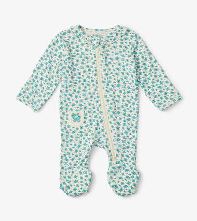 Summer Sunshine Baby Ruffle Neck Footed Coverall